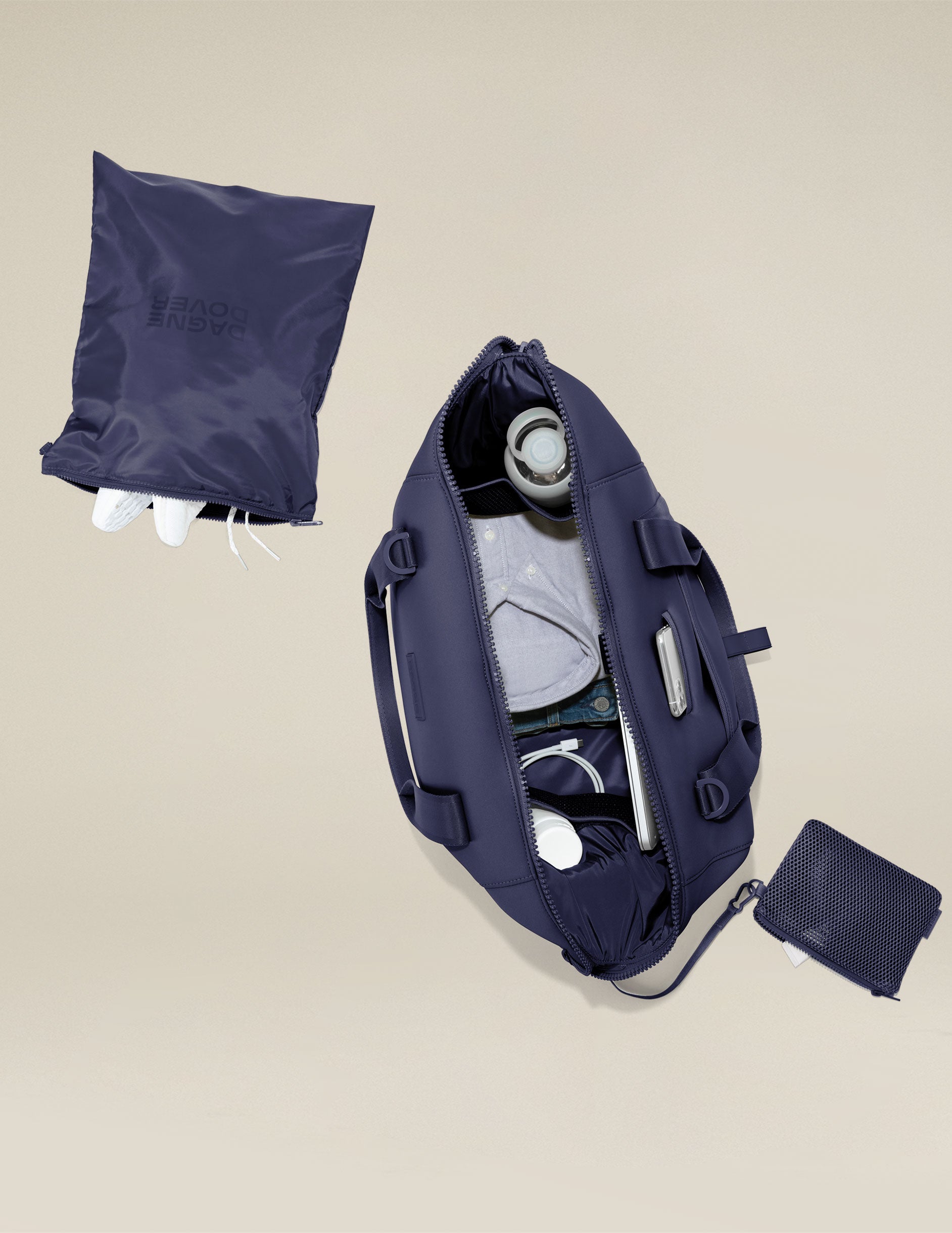 blue dagne dover large carryall bag. 