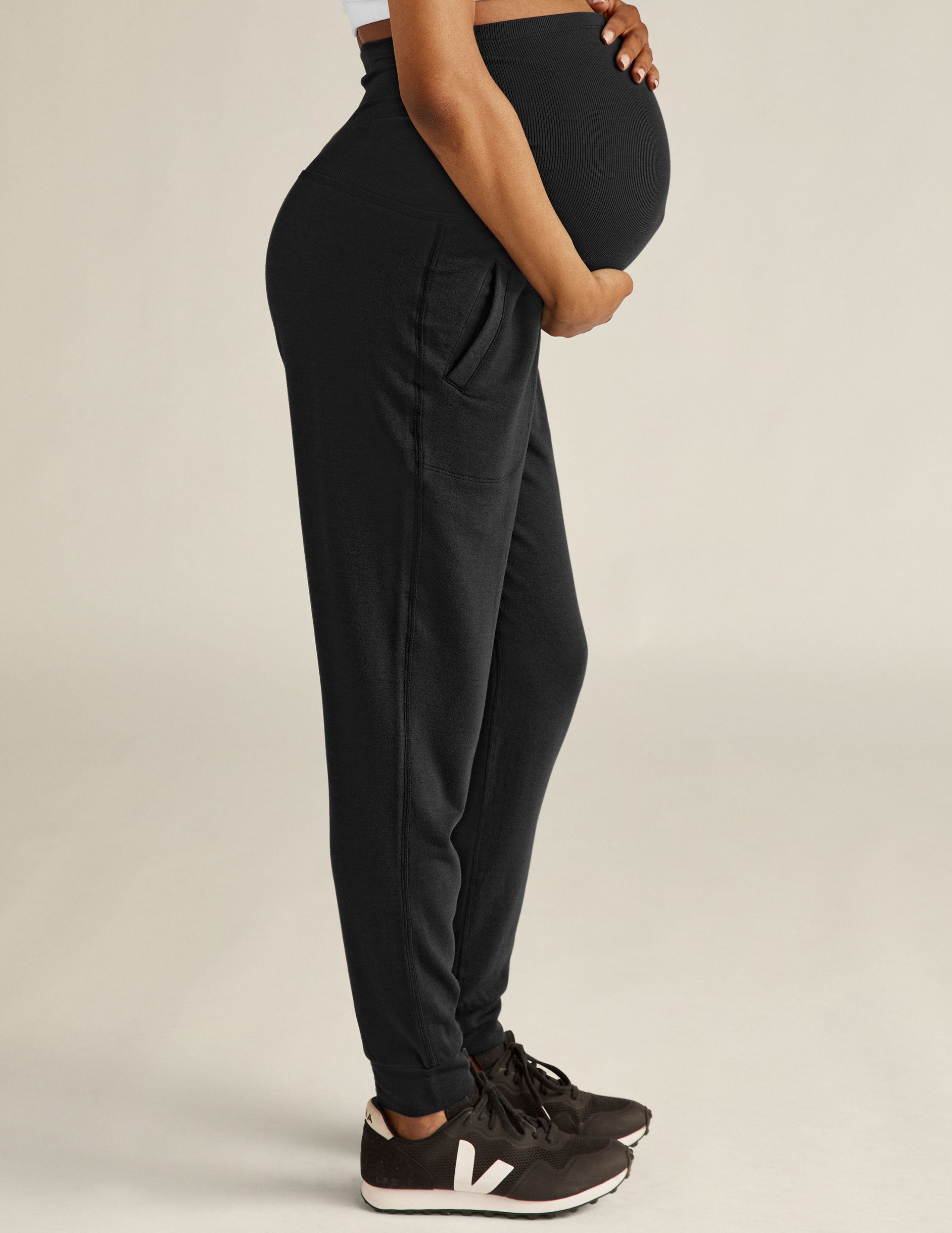 Slim Black Maternity Pants – Under Bump