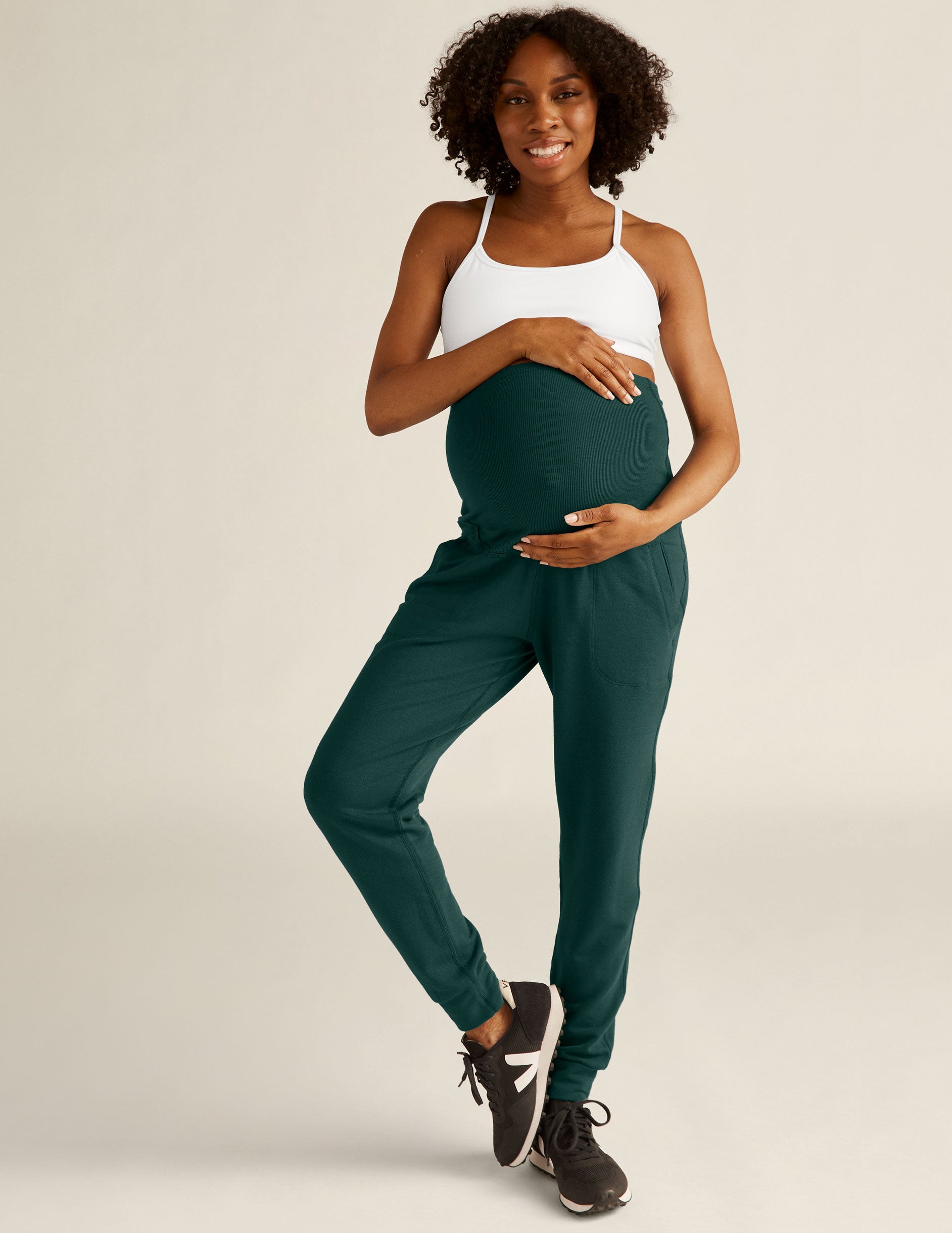 green maternity pocket sweatpants. 