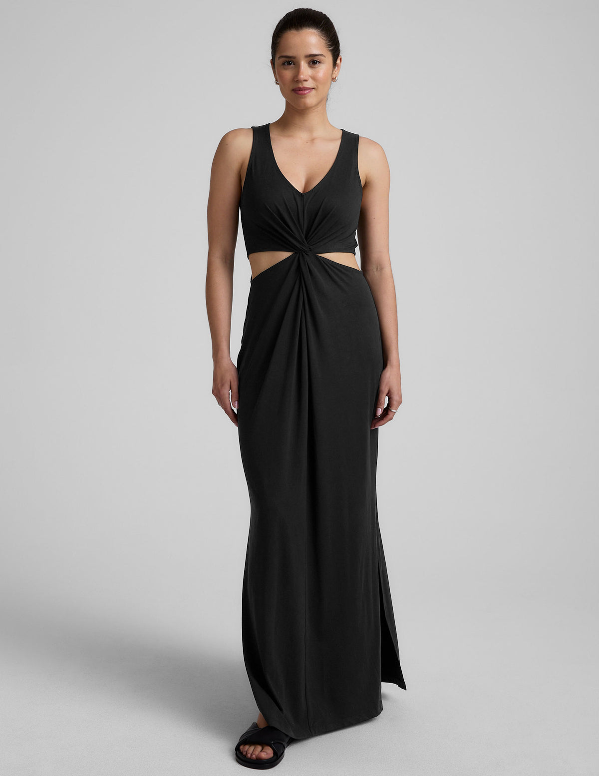 Beyond Yoga Women's Maxi Around The World Front Twist Dress Black / L Beyond Yoga Women's Maxi Around The World Front Twist Dress Black / L