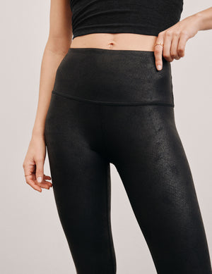 Leatherette High Waisted Midi Legging