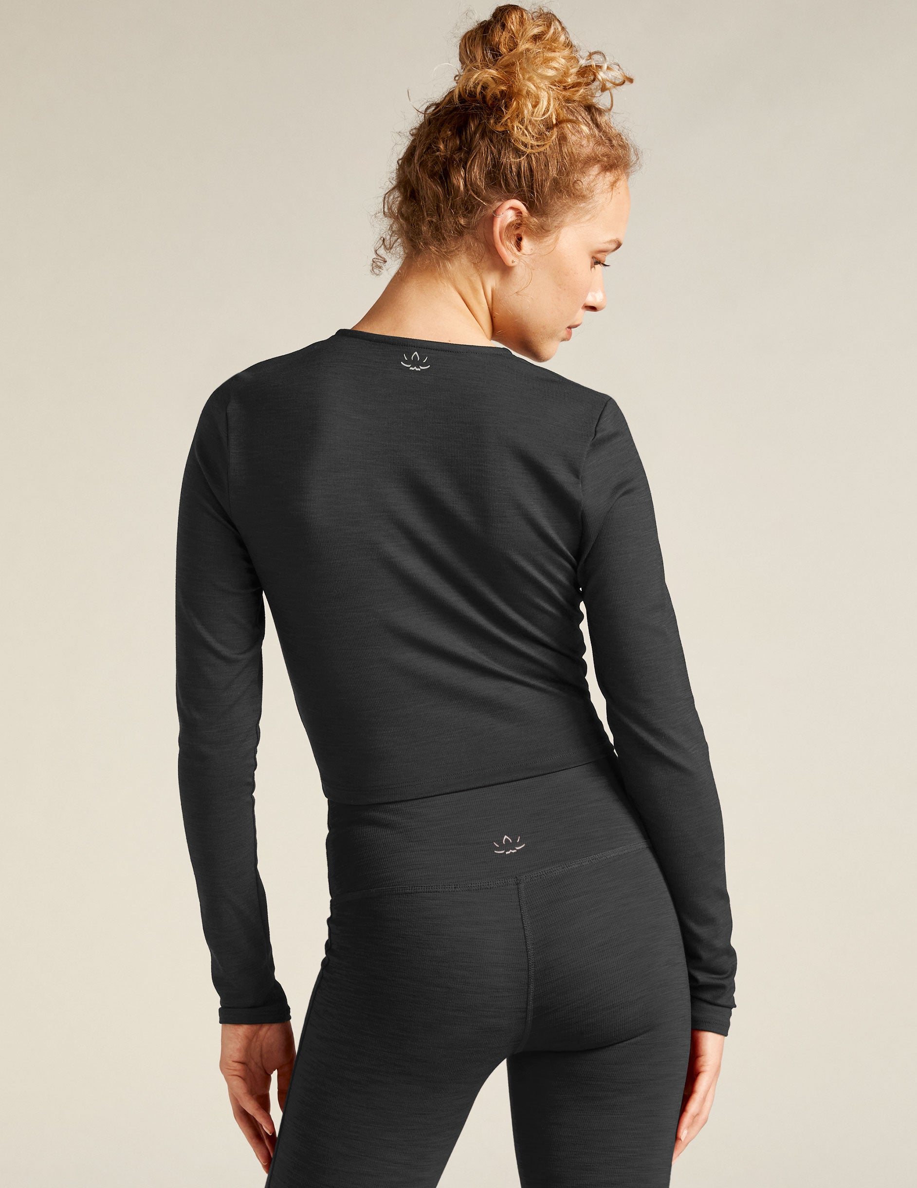 black square neck long sleeve pullover. 