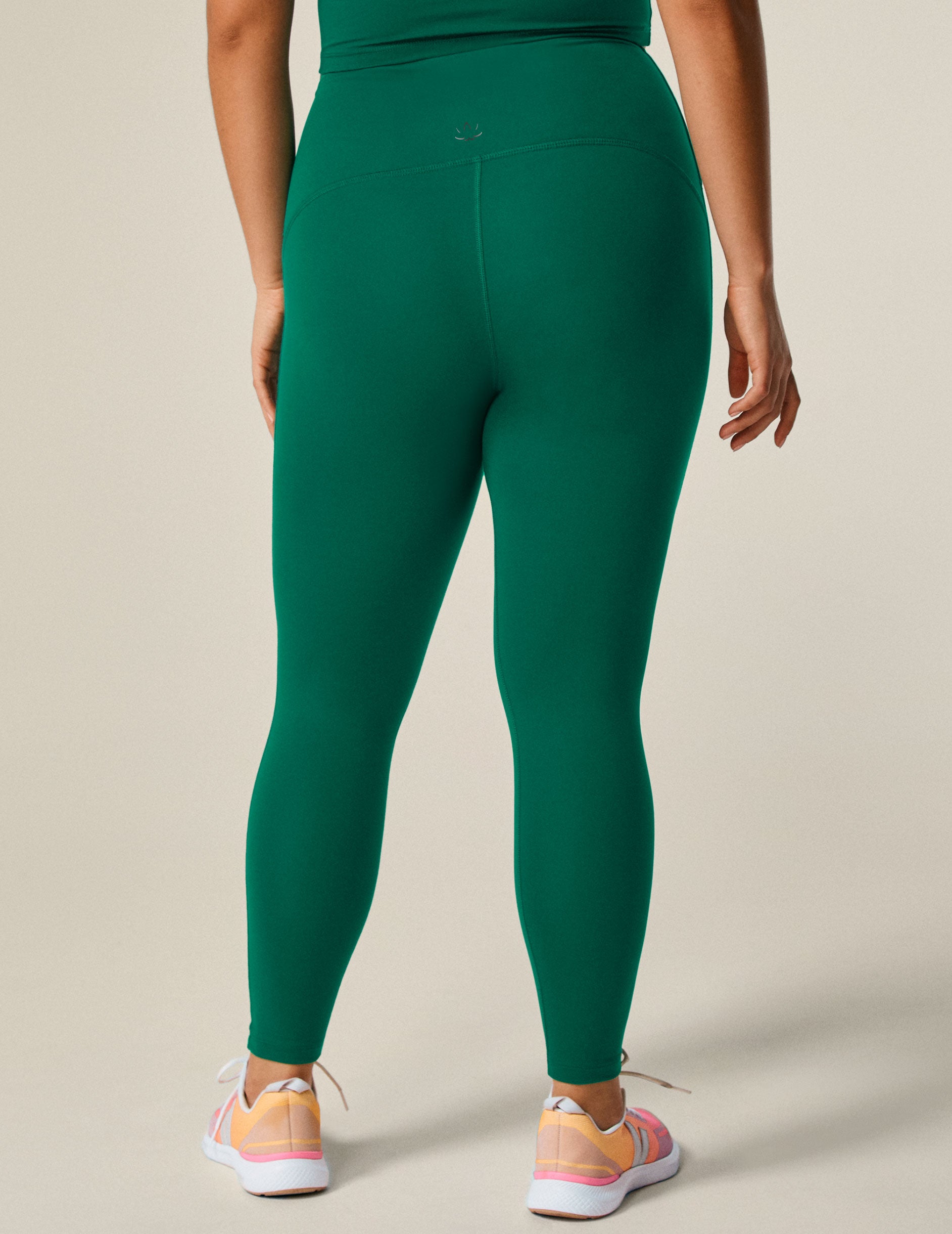 green 4" waistband midi leggings. 