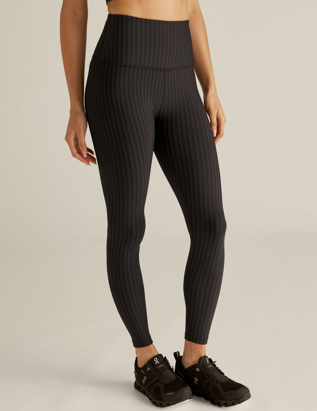 Striped Jacquard Caught In The Midi High Waisted Legging Secondary Image