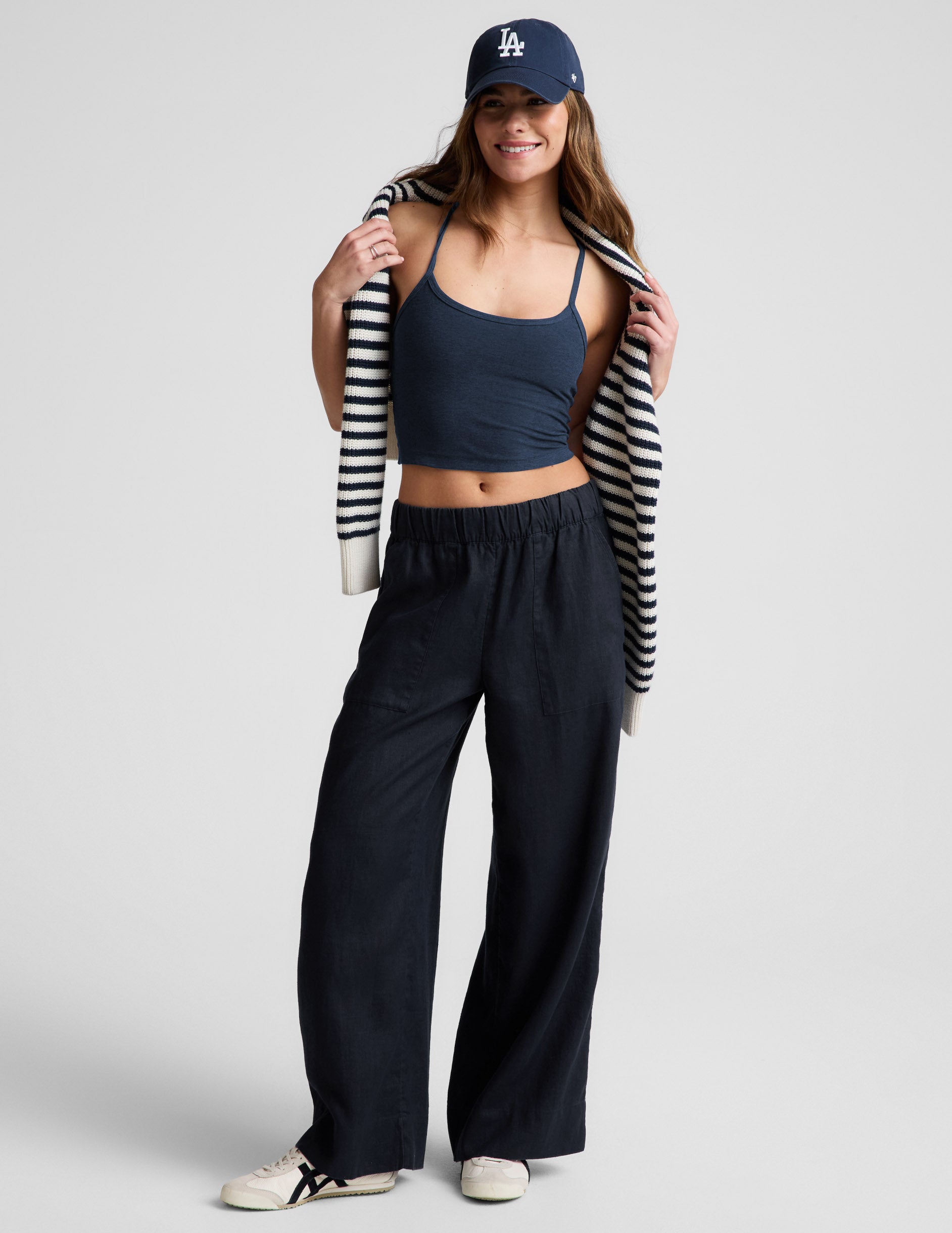 Wide Leg SoftWash Linen Easy Pants - Nocturnal Navy | Beyond Yoga