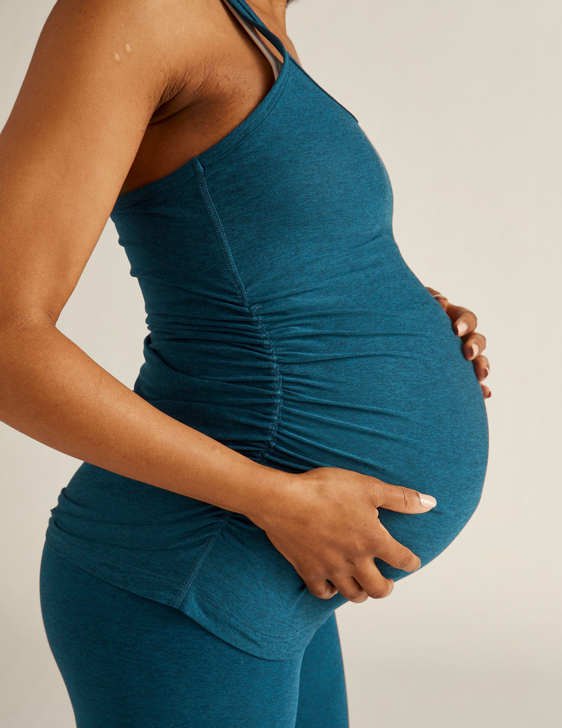 blue maternity tank top. 