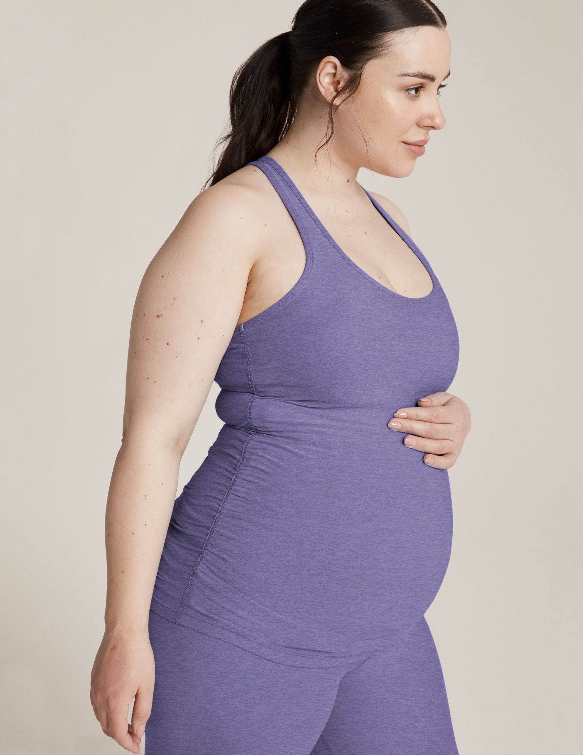 purple racerback maternity tank. 