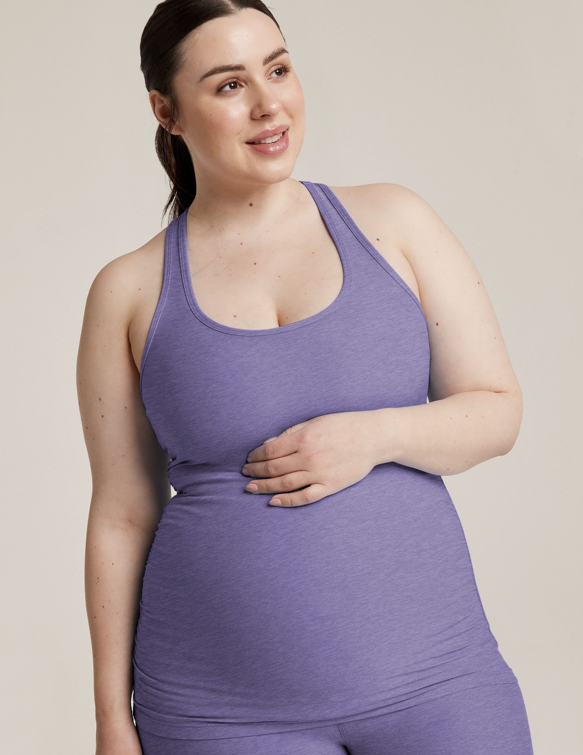 purple racerback maternity tank. 