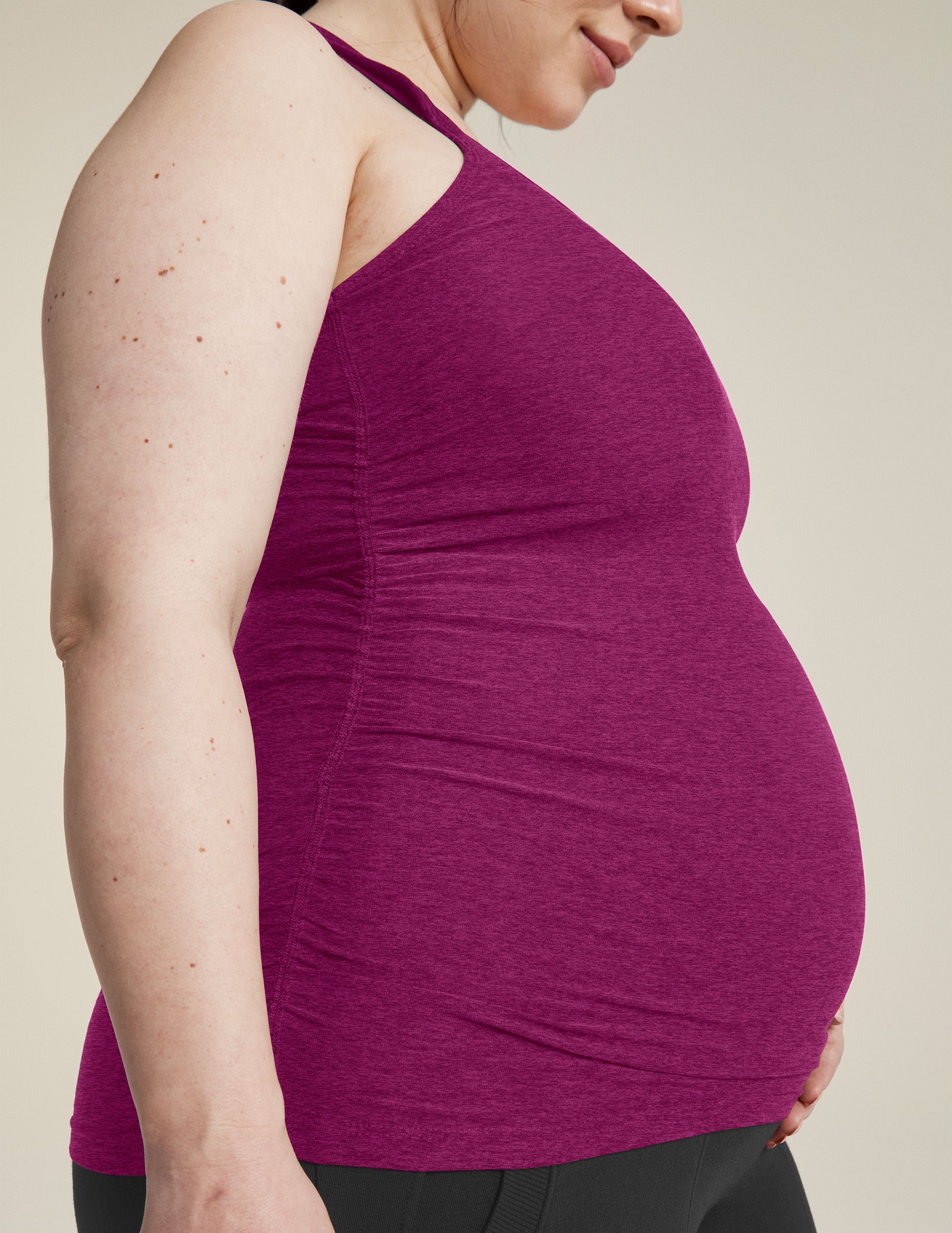 purple racerback maternity tank