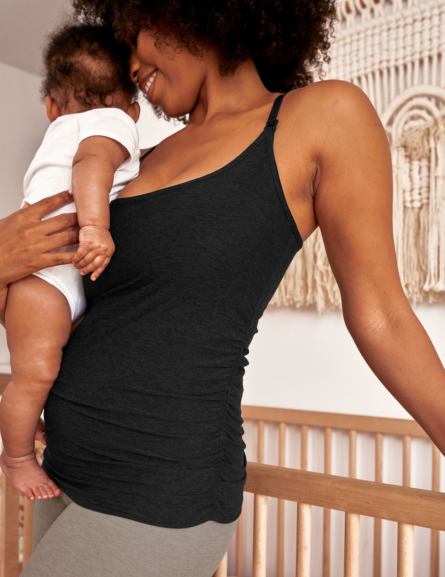 black maternity nursing tank