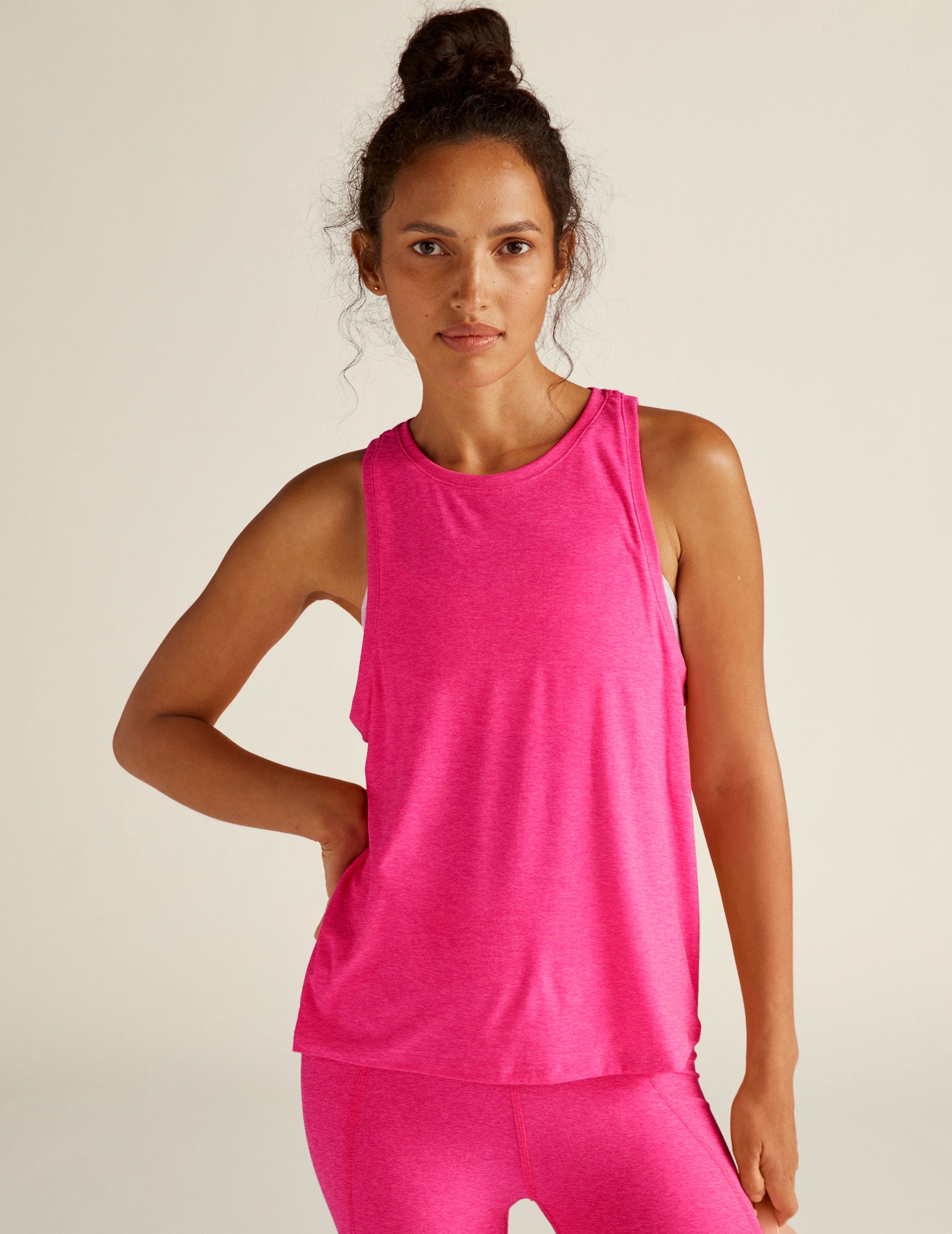 Beyond Yoga Tank in Pink Heather