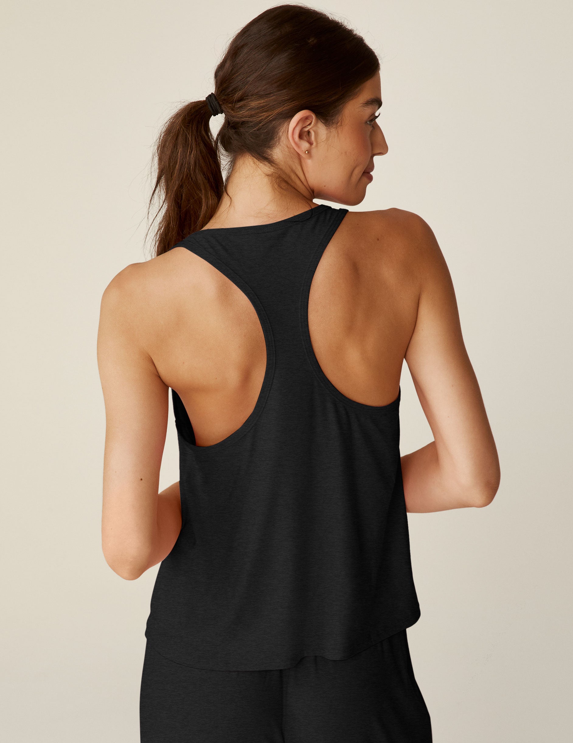 black racerback sleep tank. 