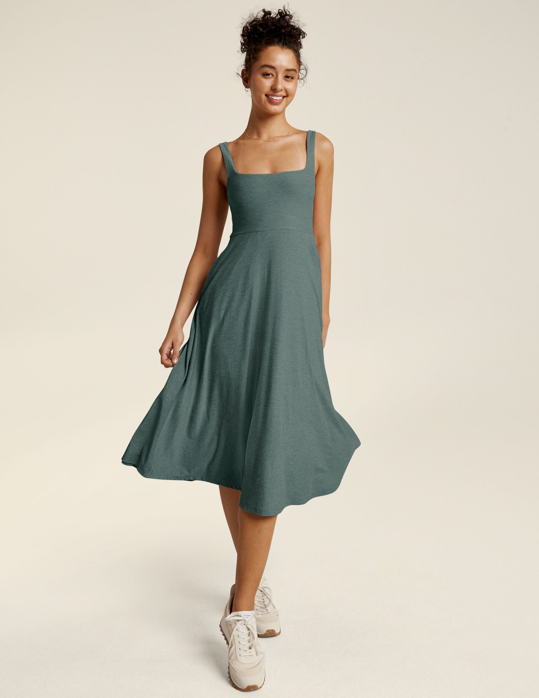 Beyond Yoga Sustainable Featherweight At The Ready Square Neck Midi Dress