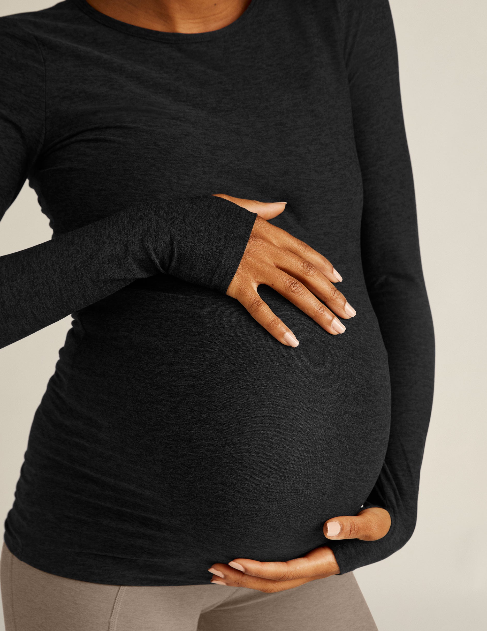 black maternity long sleeve top