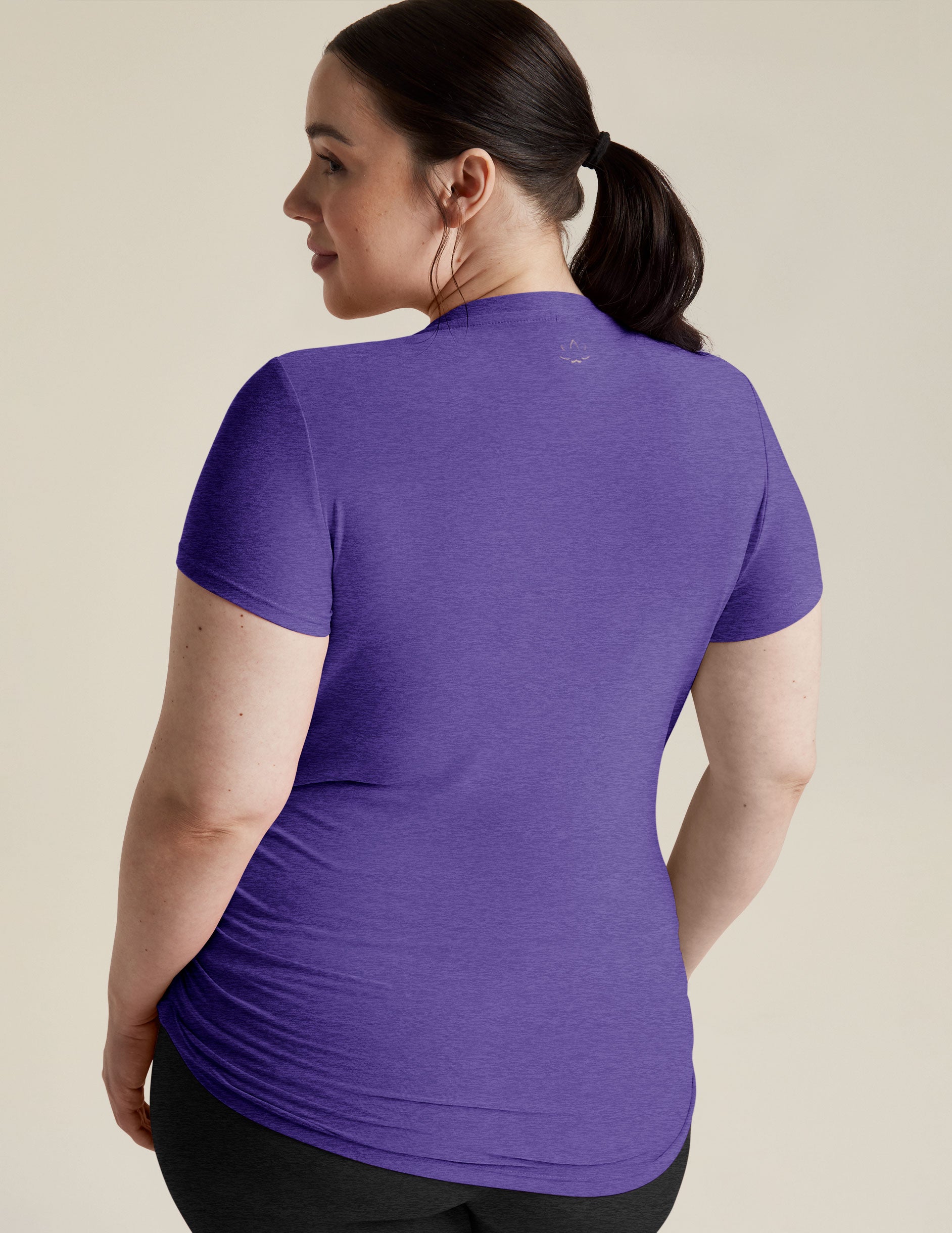 purple maternity short sleeve top