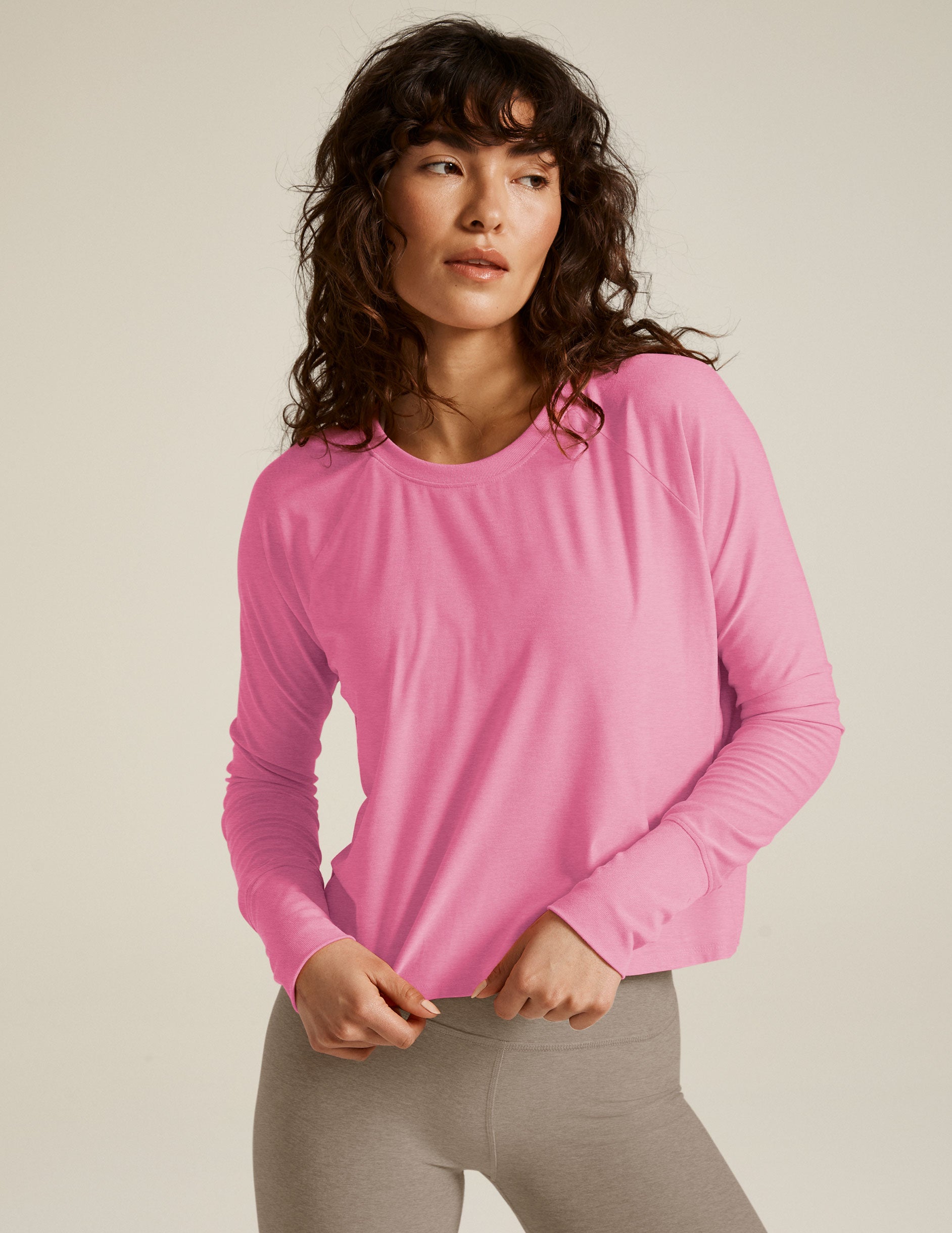 Beyond Yoga Featherweight Daydreamer Pullover Pink Bloom Heather 3X