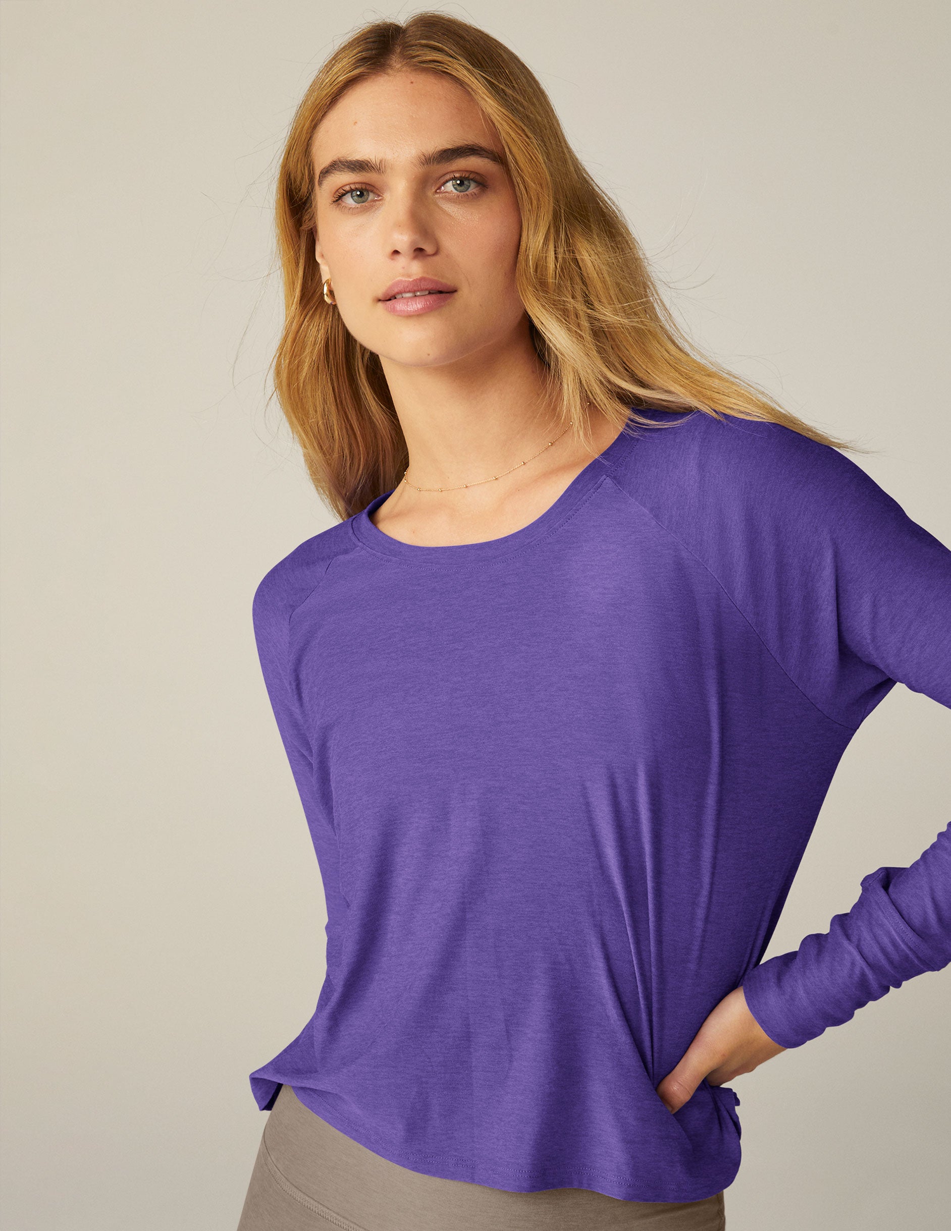 purple long sleeve pullover