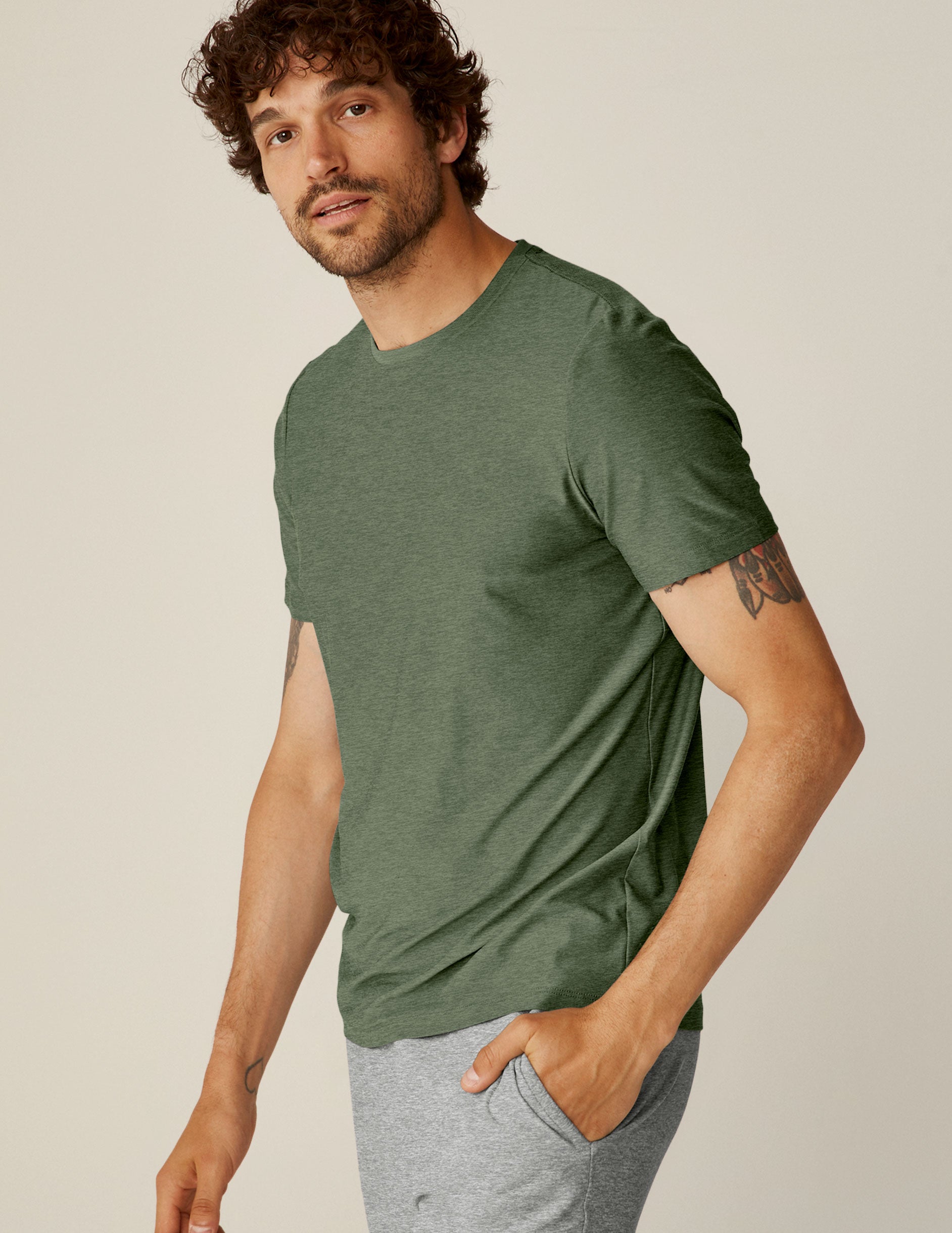 green mens short sleeve shirt. 