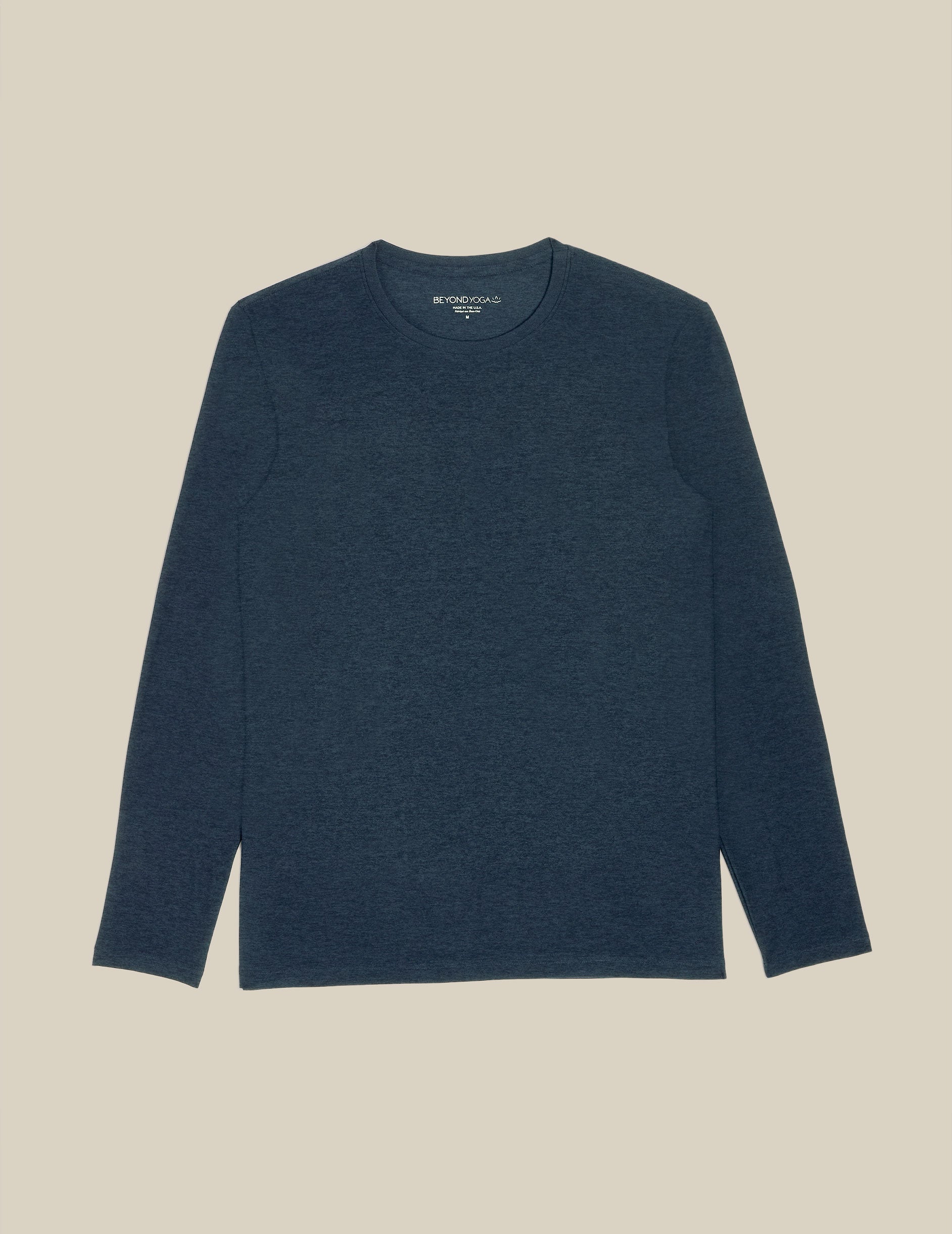 blue men's long sleeve top.