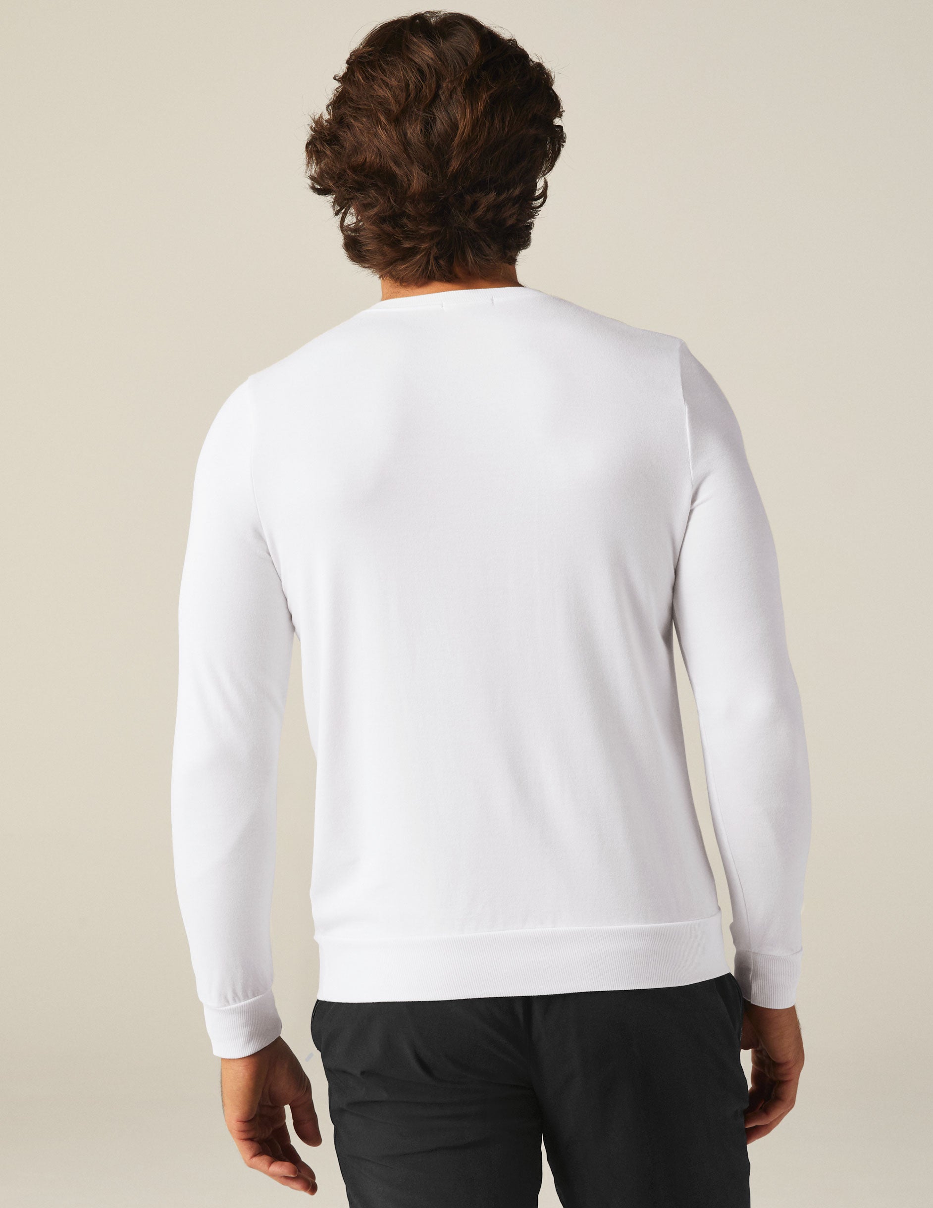 white mens long sleeve pullover.