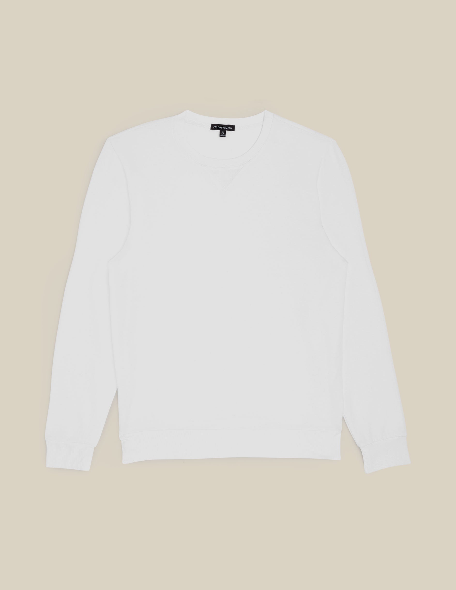 white mens long sleeve pullover. 