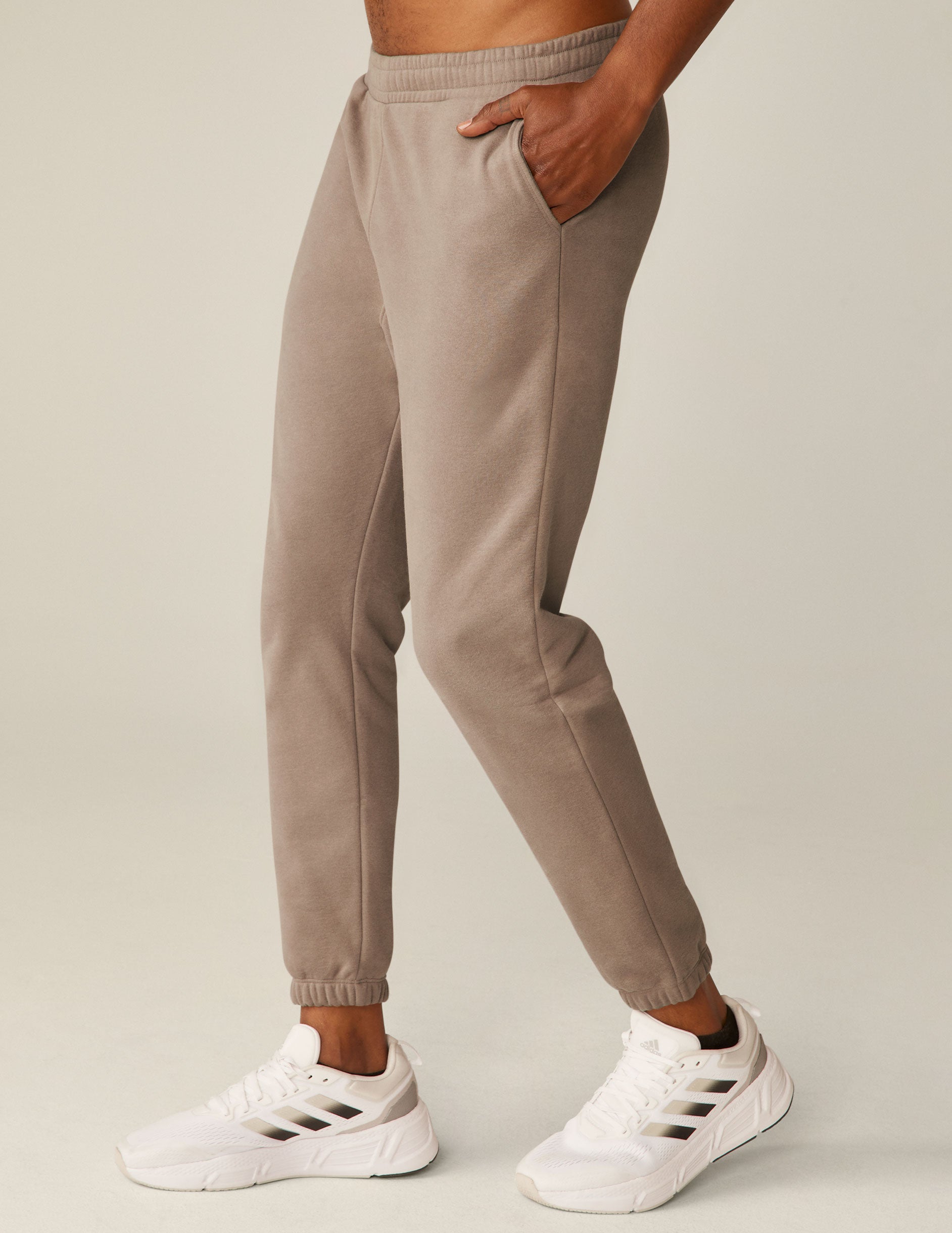 brown men's sweatpants.