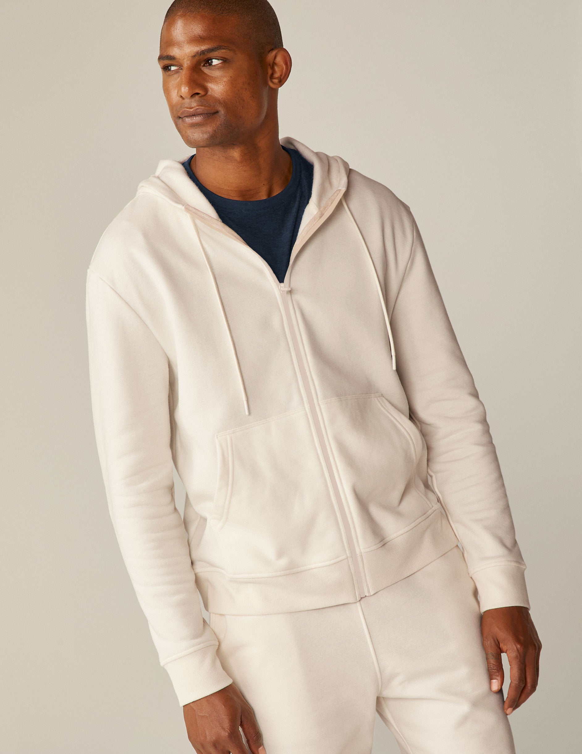 white men's zip-up hoodie.