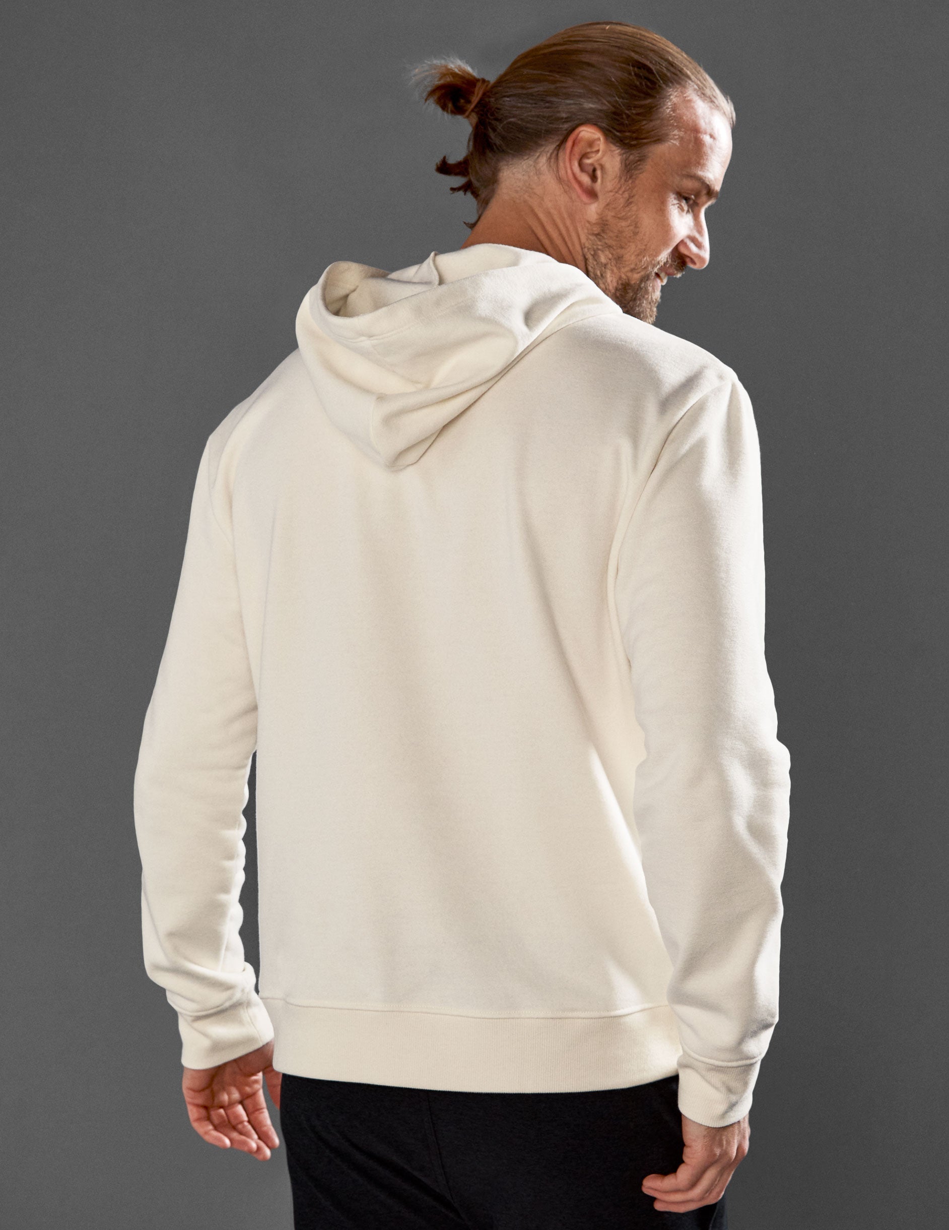 white unisex hoodie. 