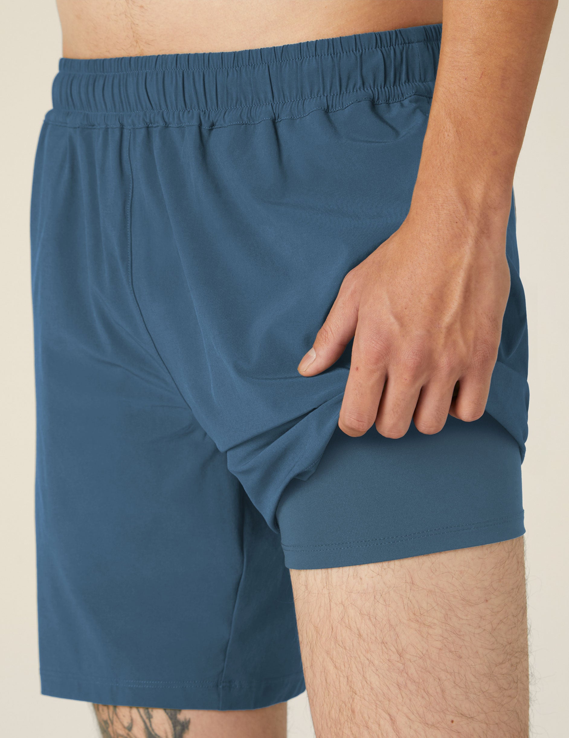 blue men shorts.