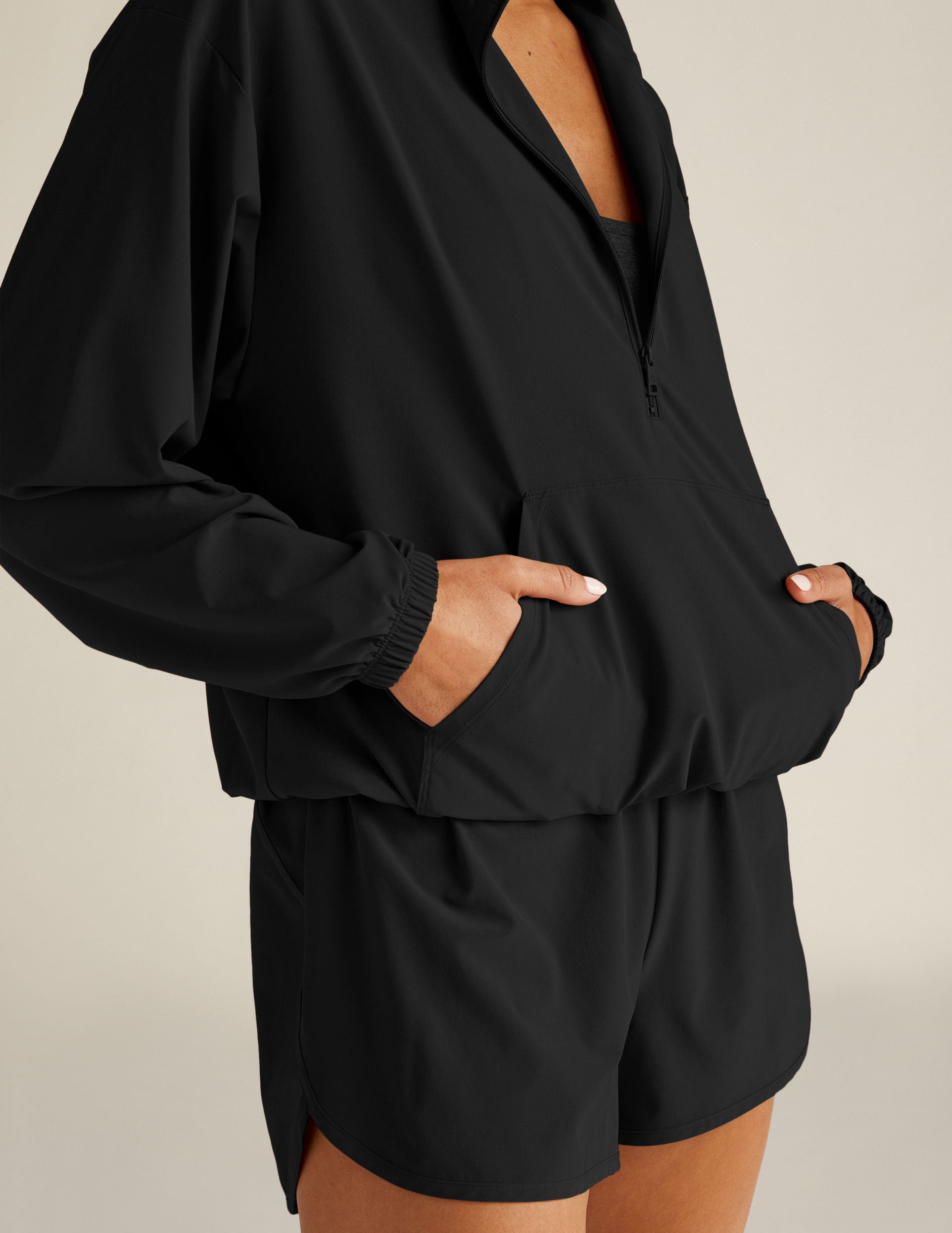 black half zip pullover