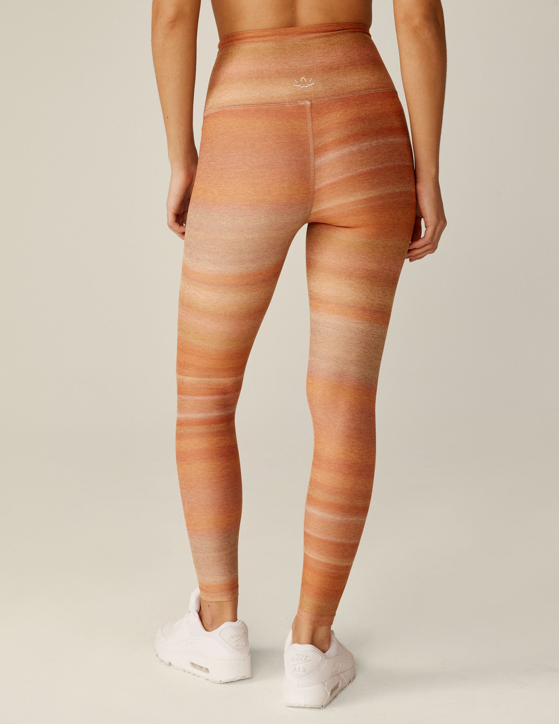 orange ombre striped high-waisted midi leggings. 