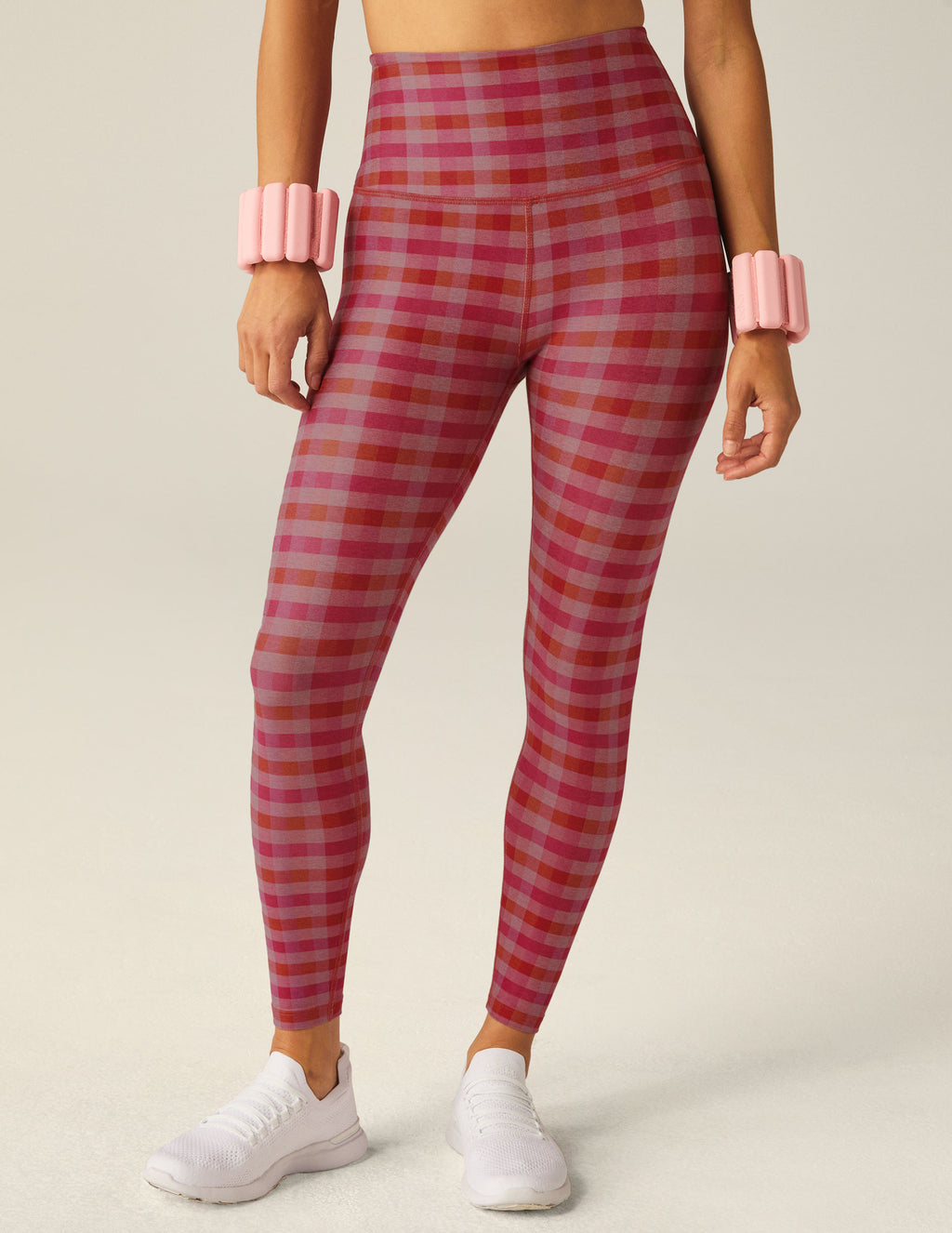 Pink Gingham SoftMark Caught in the Midi High Waisted Midi Legging Featured Image