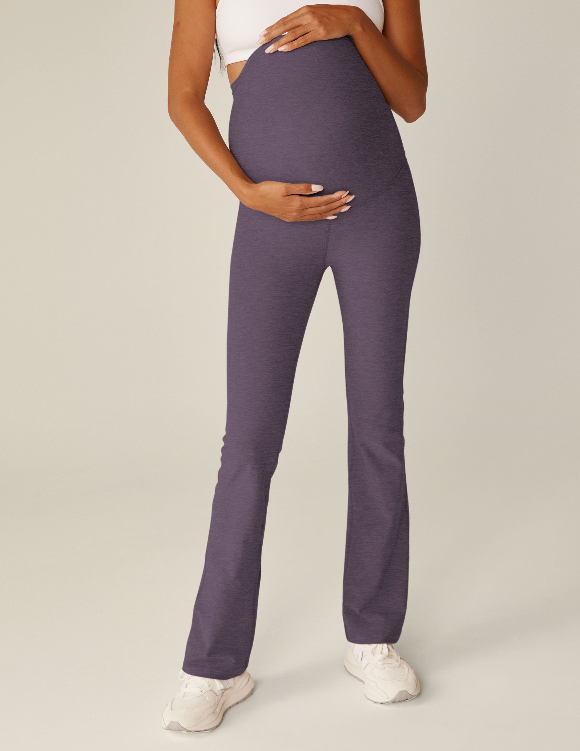 purple maternity bootcut pants. 