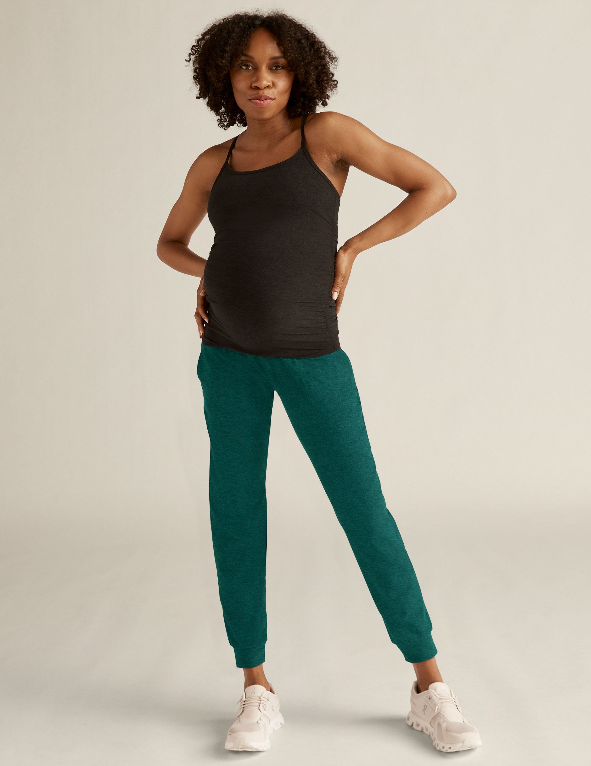 green maternity jogger with pockets