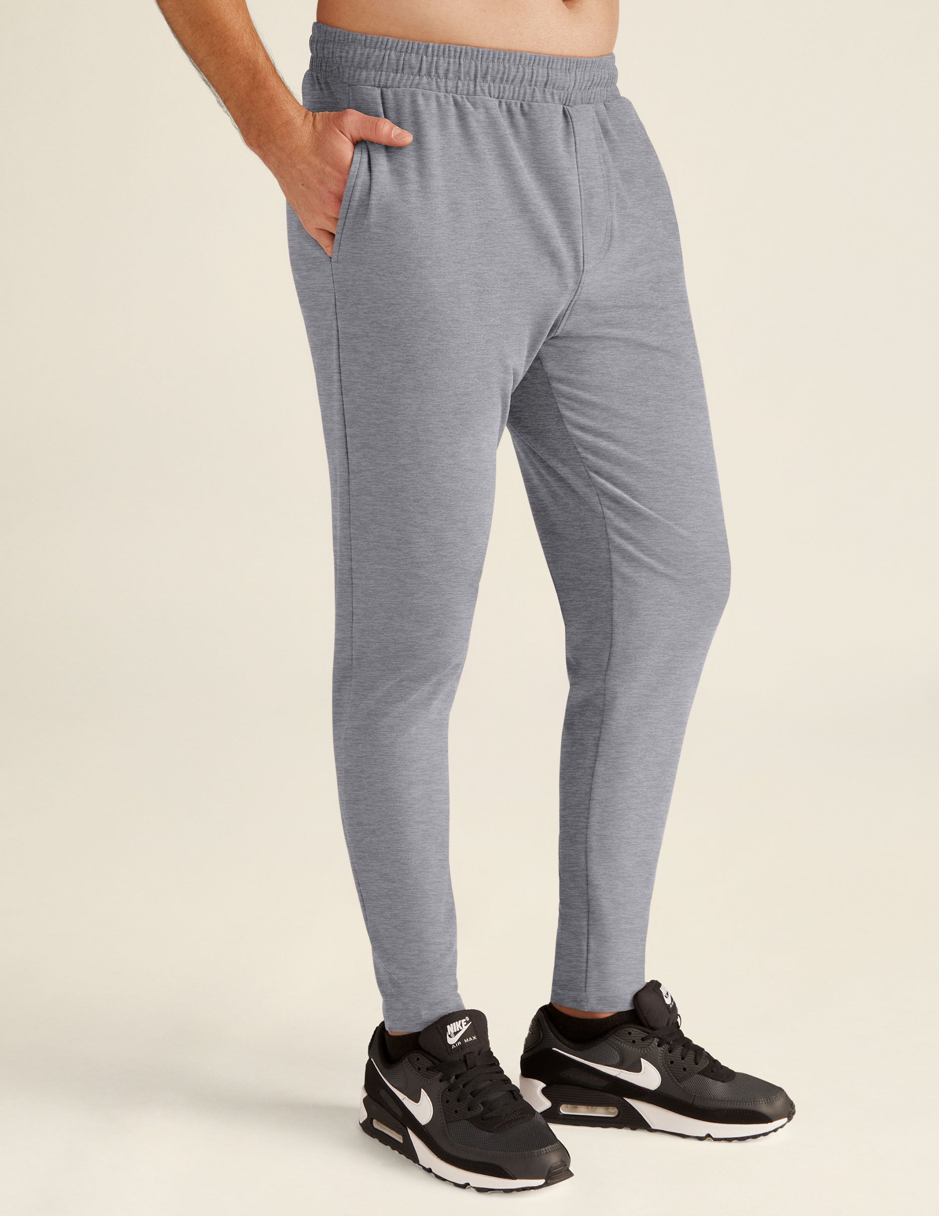 gray mens spacedye athleisure pants.