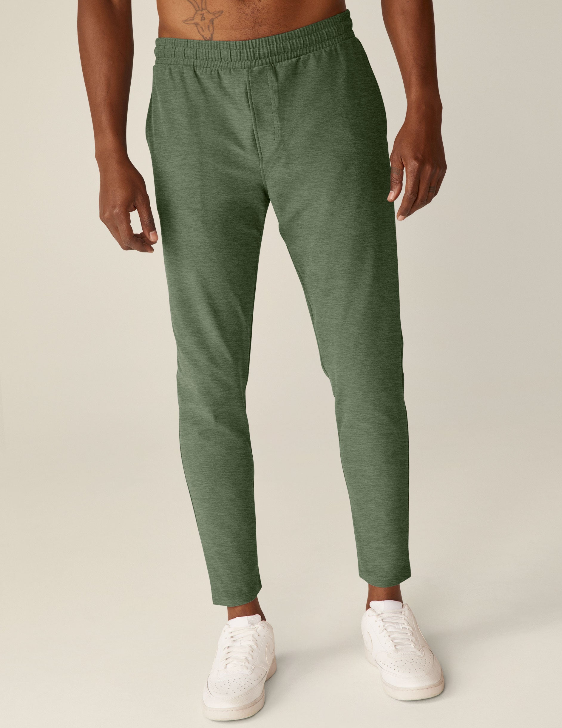 green mens athleisure pants.