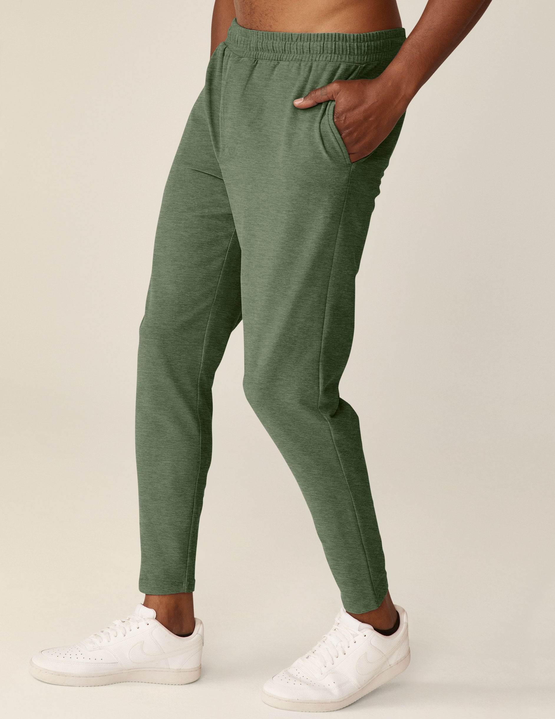 green mens athleisure pants.