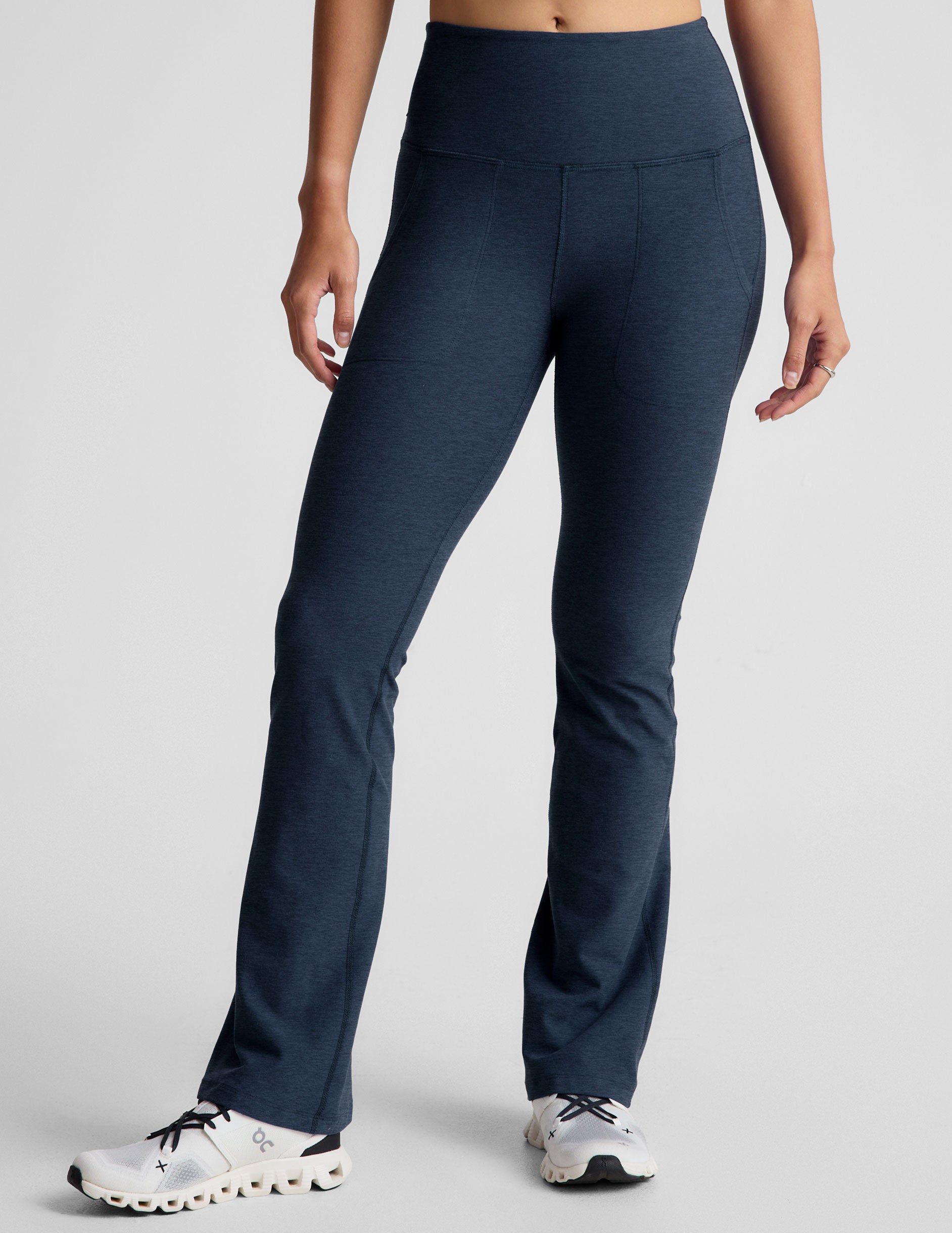 Pantalon Yoga Femme Bootcut Taille Haute - Contrôle Ventre, 2 Poches, Tissu Opaque 4 Directions