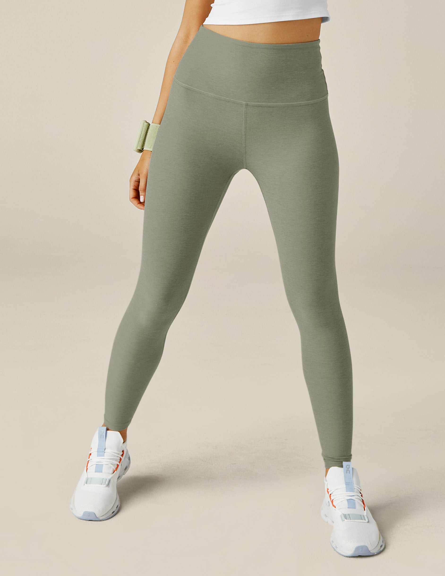 Beyond Yoga Spacedye Caught in the Midi High Waisted Legging in Chai