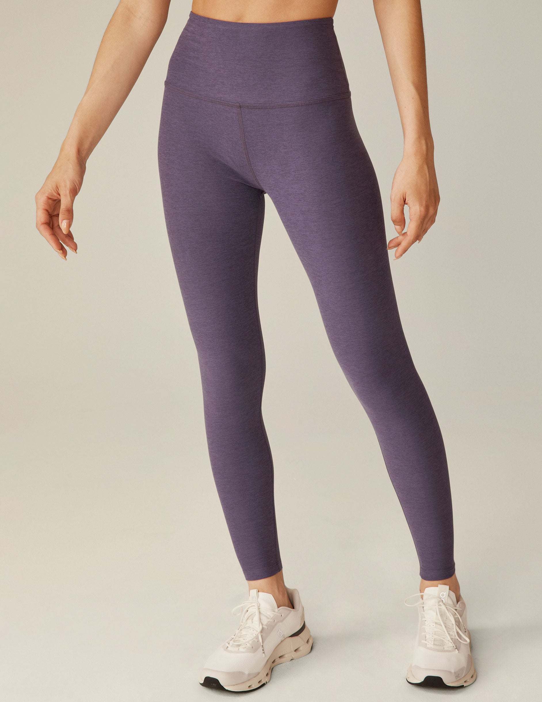 purple high-waisted midi leggings. 