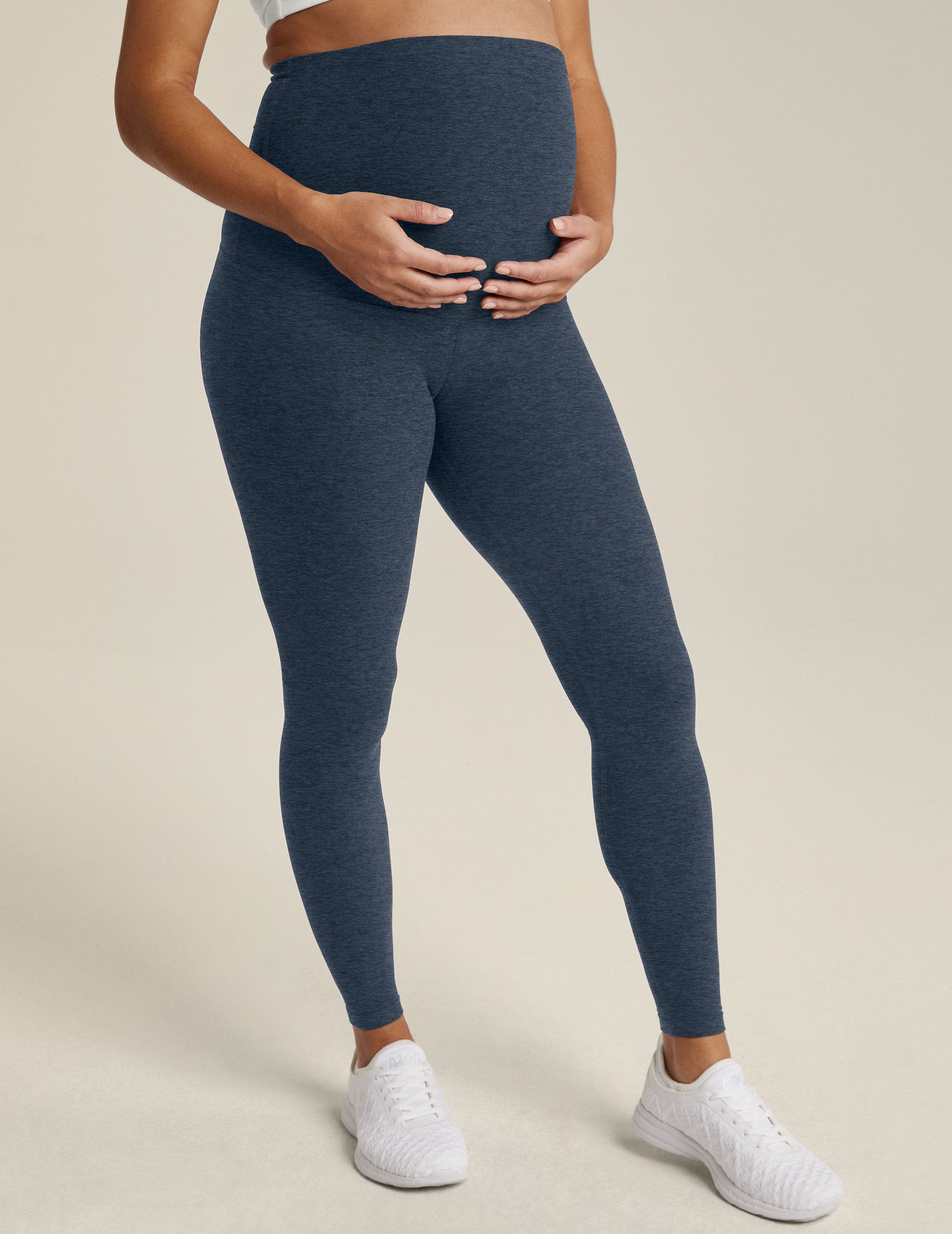 blue maternity high waisted legging