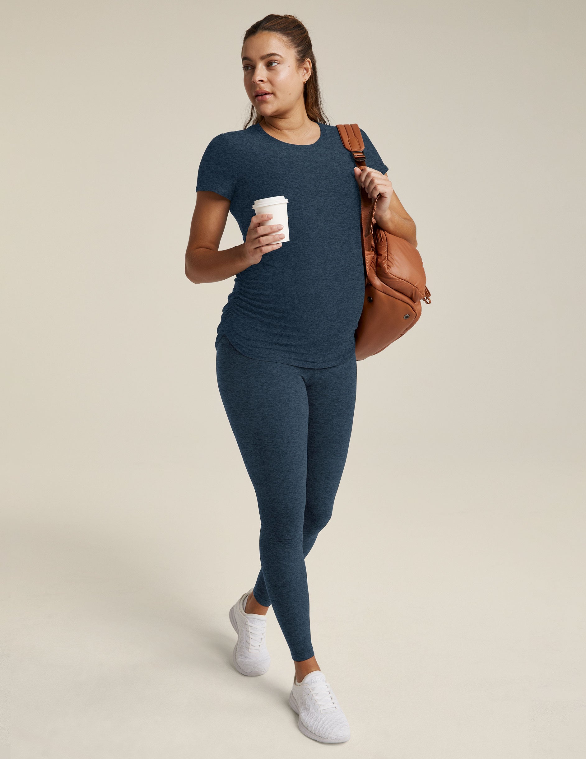 blue maternity high waisted legging