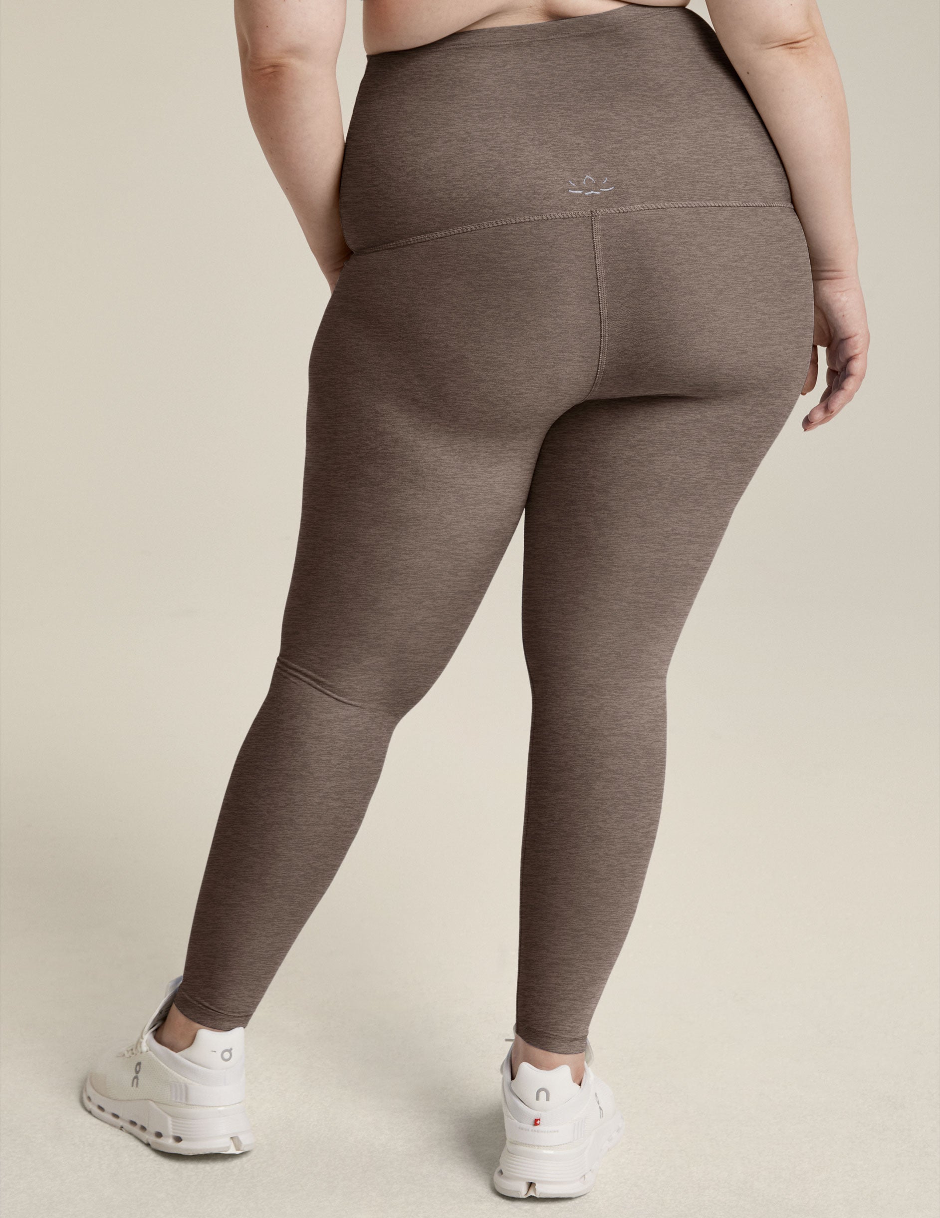 brown maternity midi length leggings.