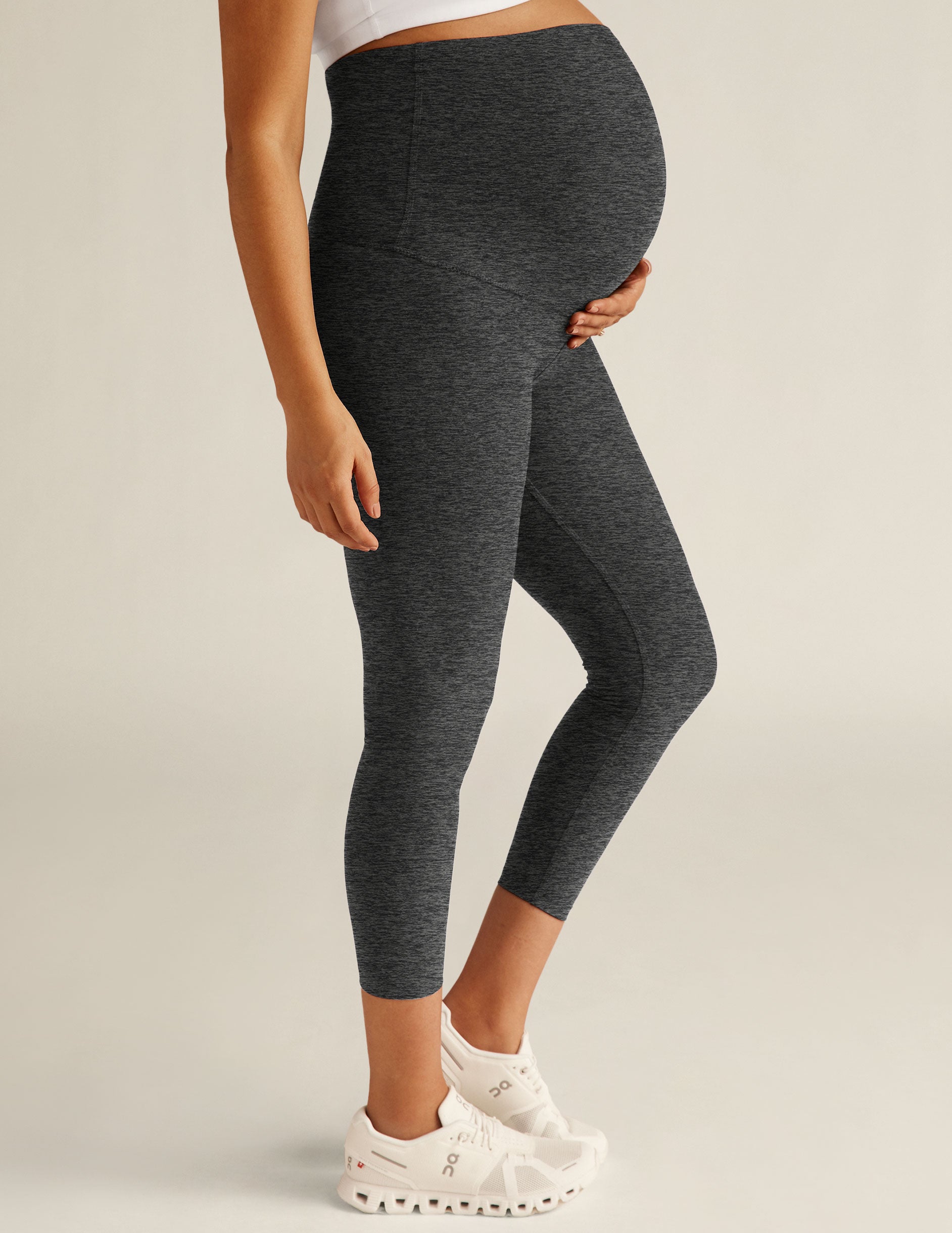 black-charcoal capri maternity leggings. 