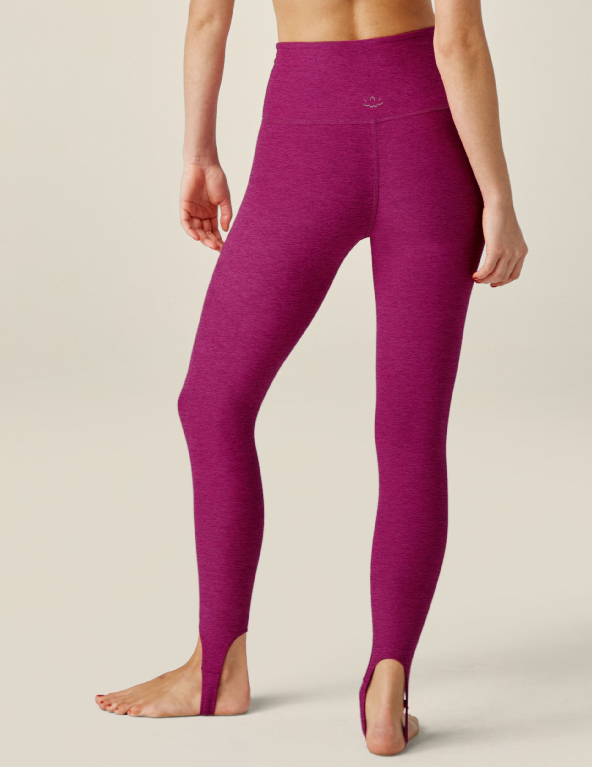 purple leggings with self stirrup hem