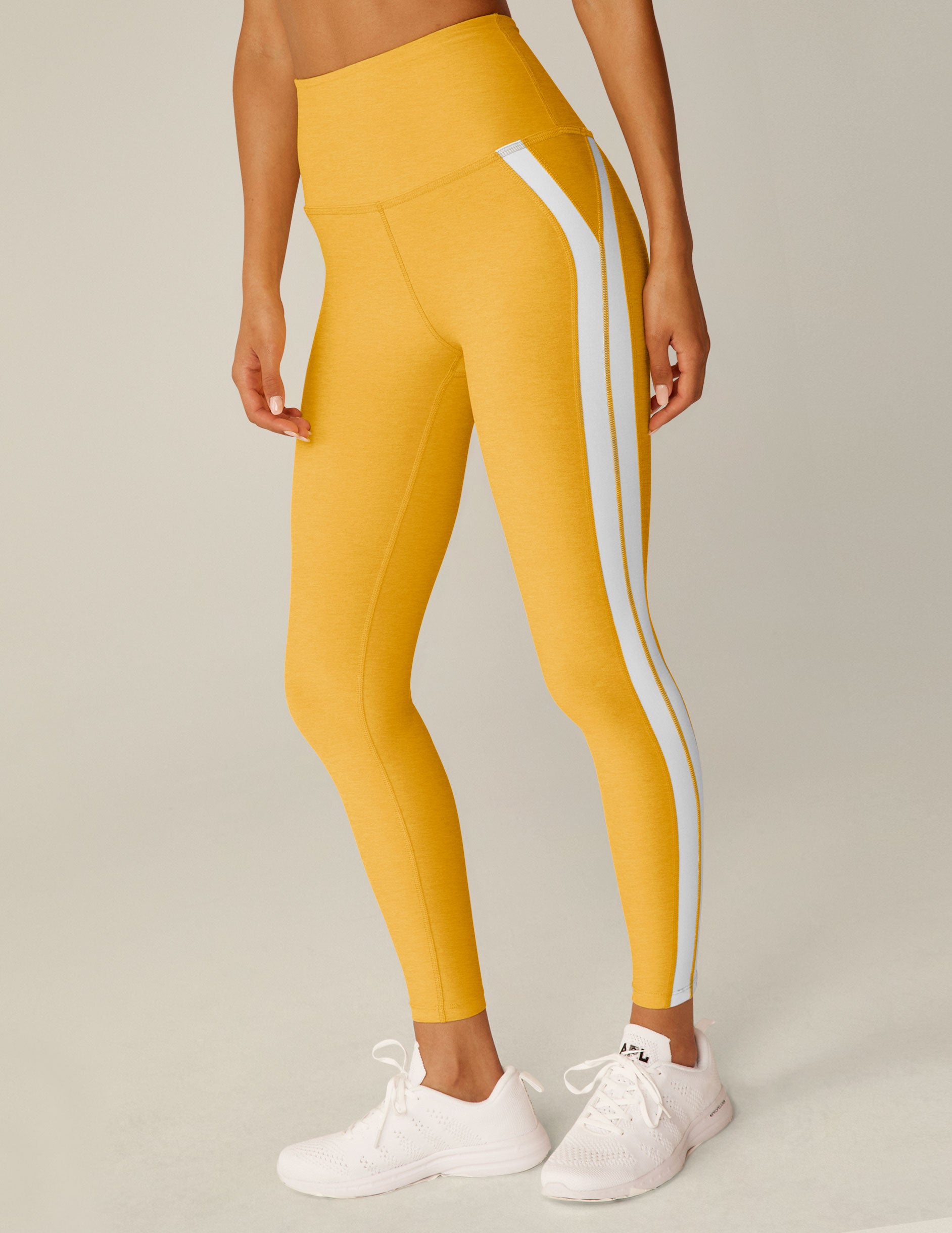 Leggings with yellow stripe best sale