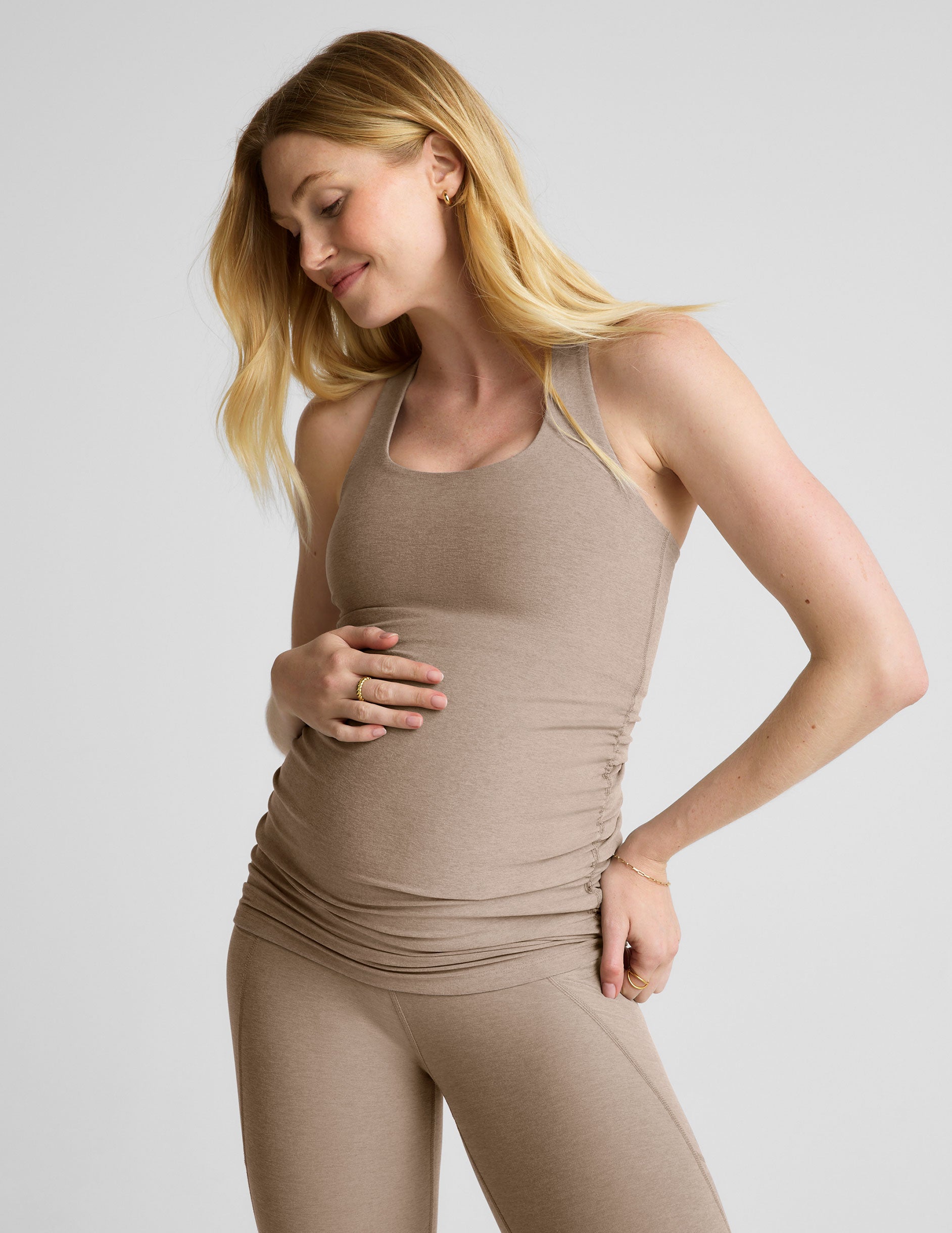 brown maternity tank top