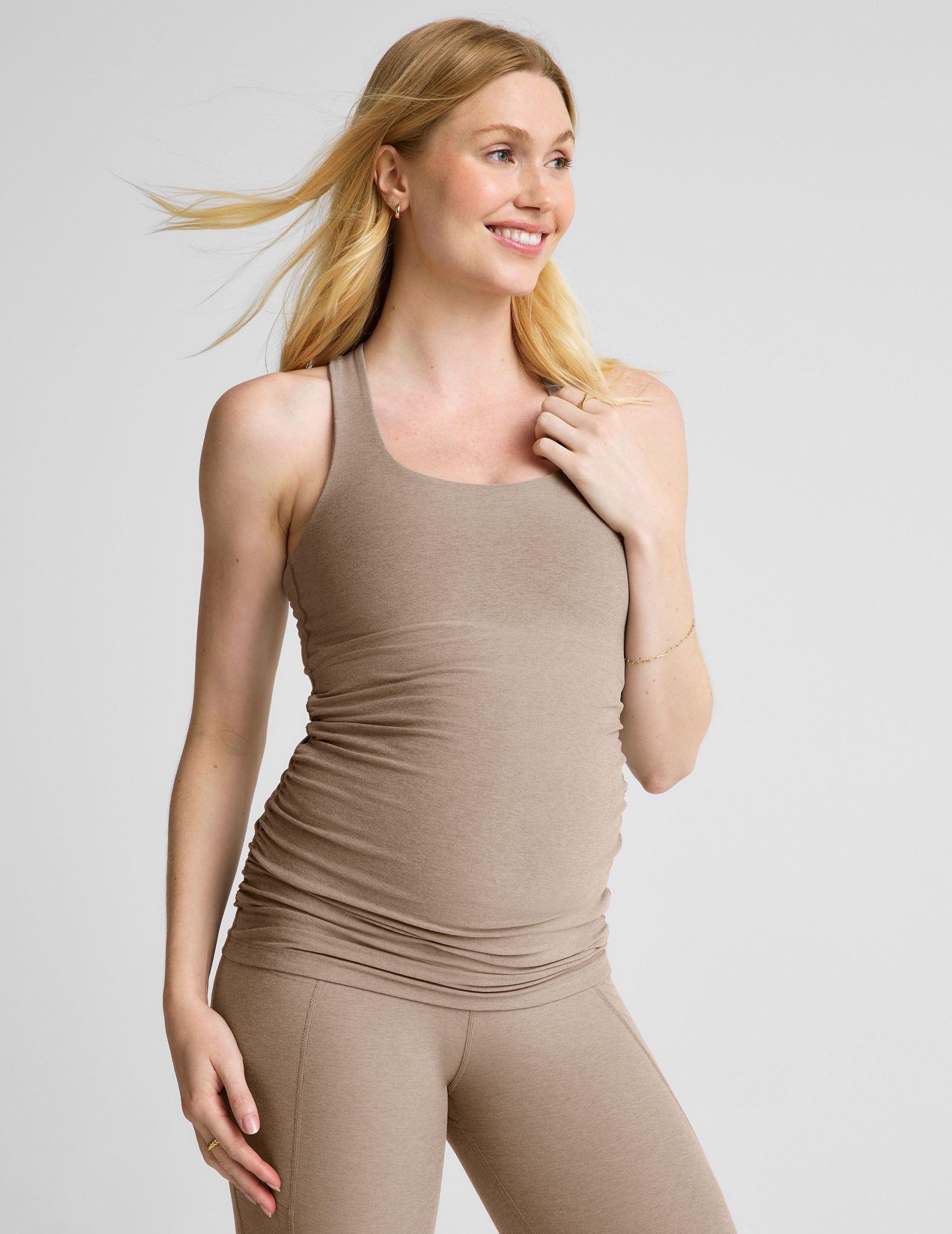 brown maternity tank top
