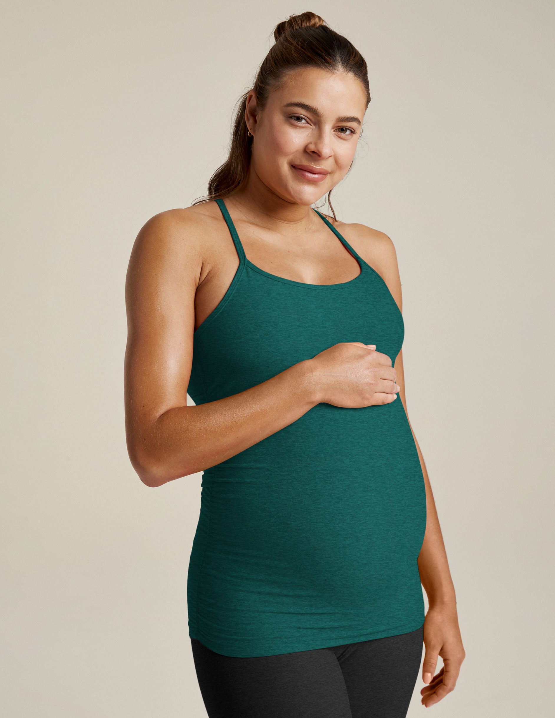 green maternity racerback tank