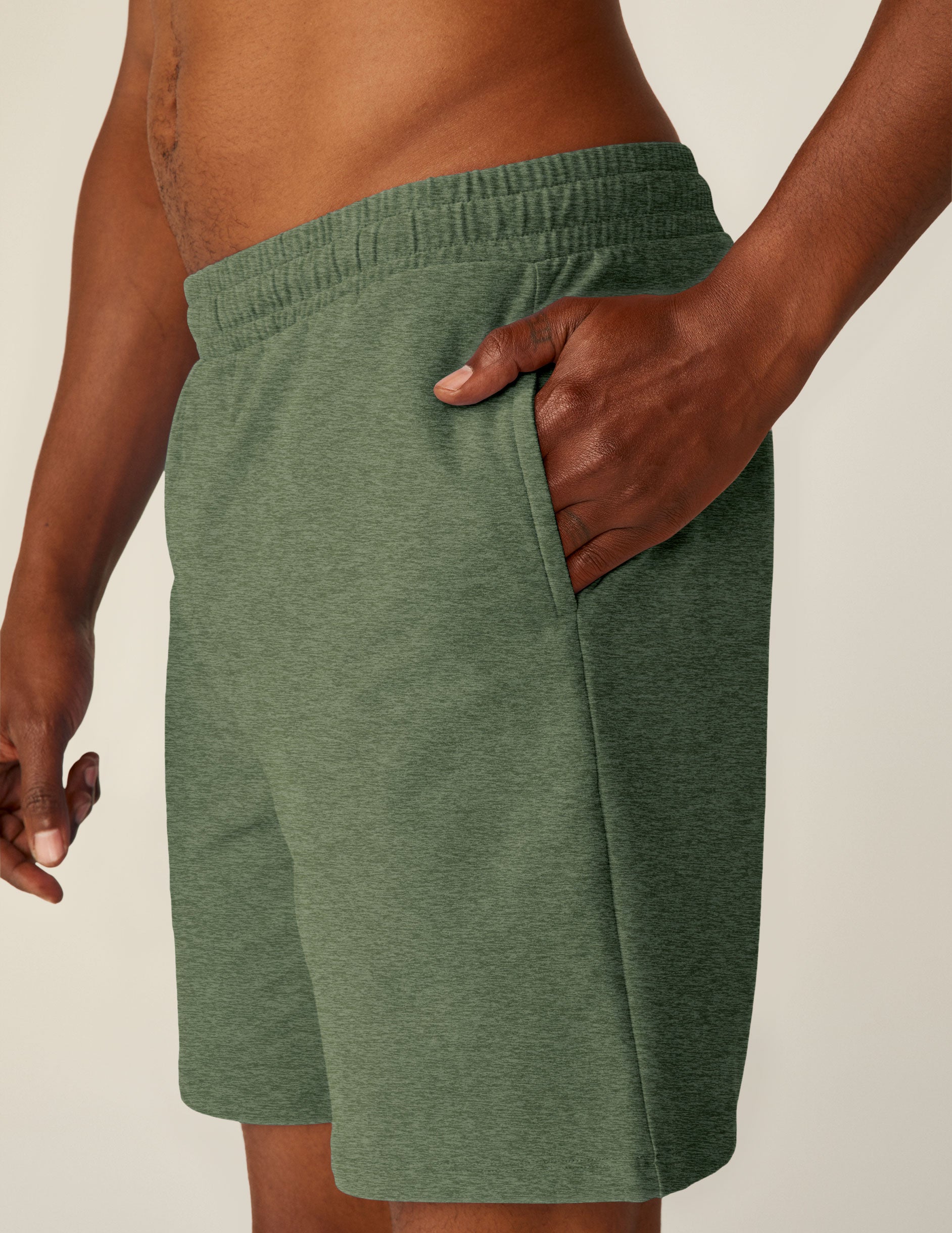 green mens athleisure shorts.